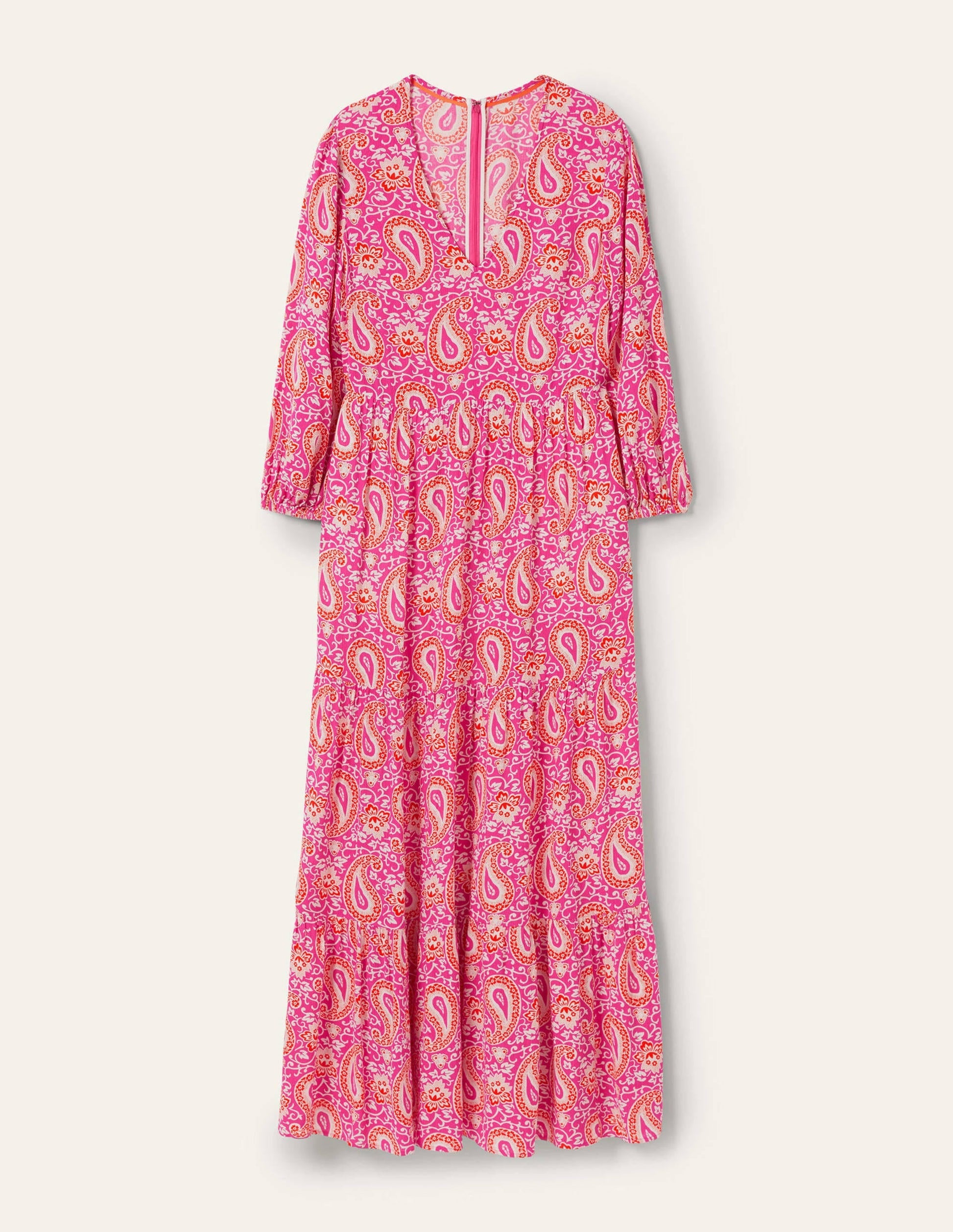 Blouson Sleeve Maxi Dress-Pop Pansy, Enchanting Paisley-5