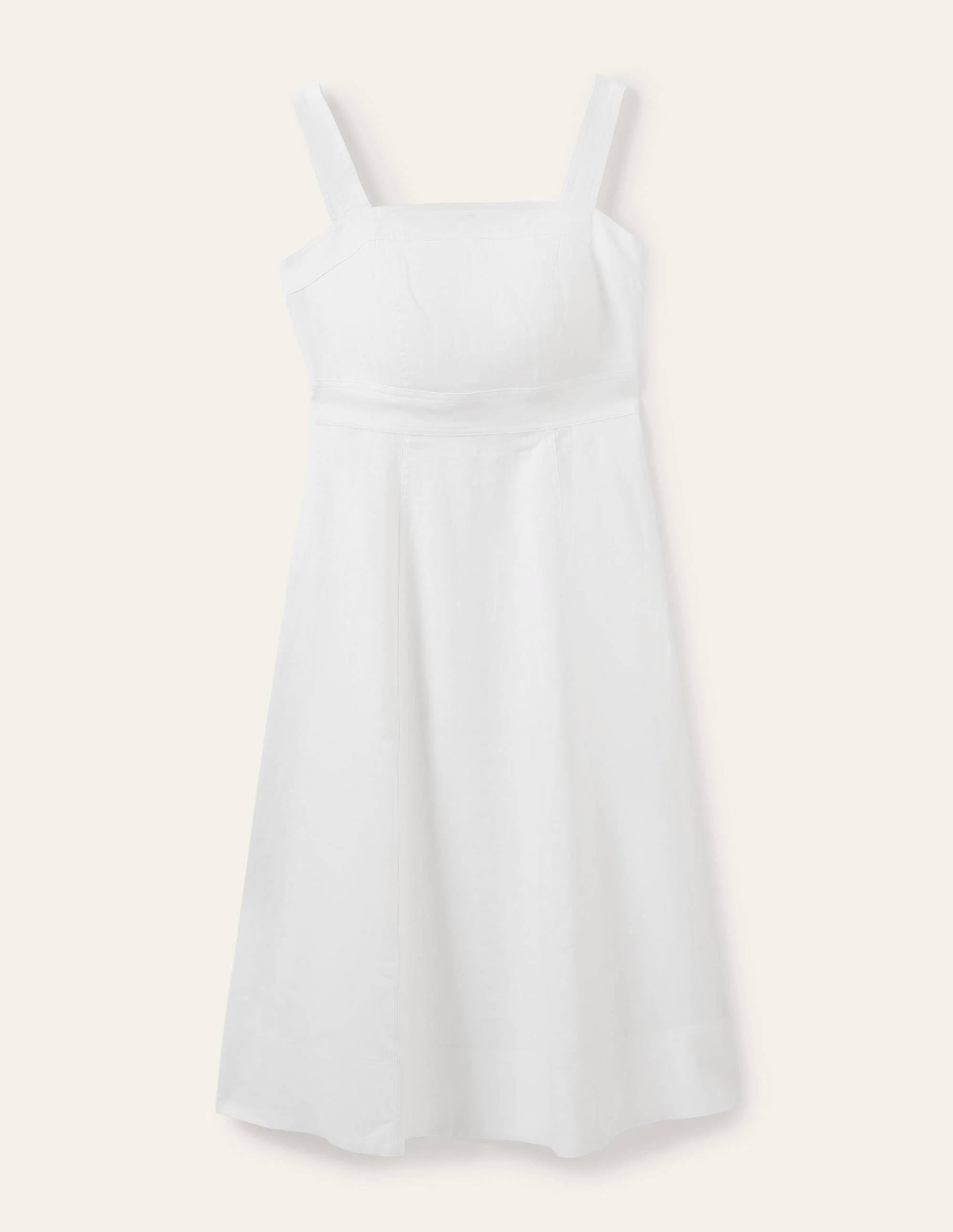 Virginie Linen Midi Dress-White-5