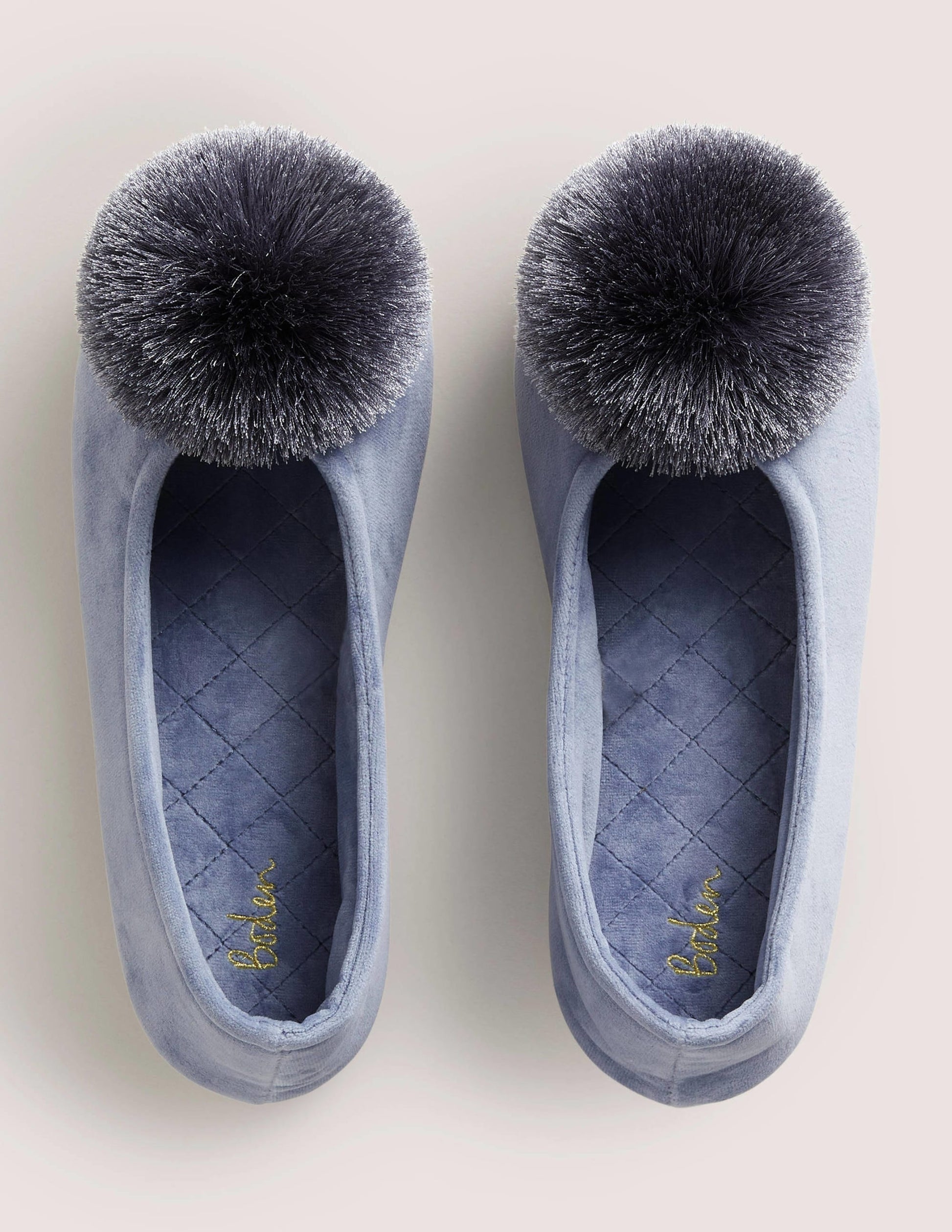 Pompom Slipper-Blue Grey-4