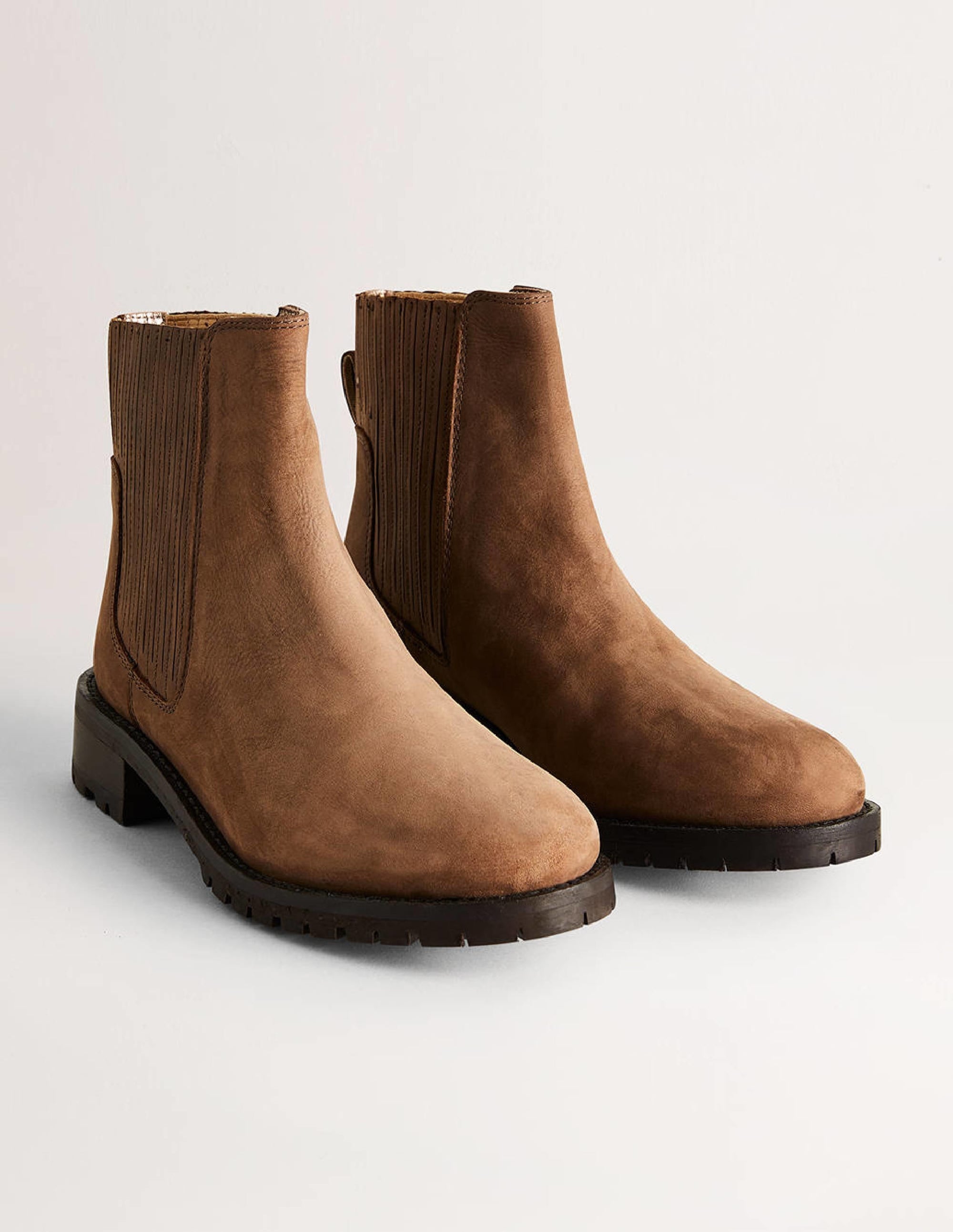 Gusset Detail Chelsea Boots-Mahogany Nubuck - Image 2