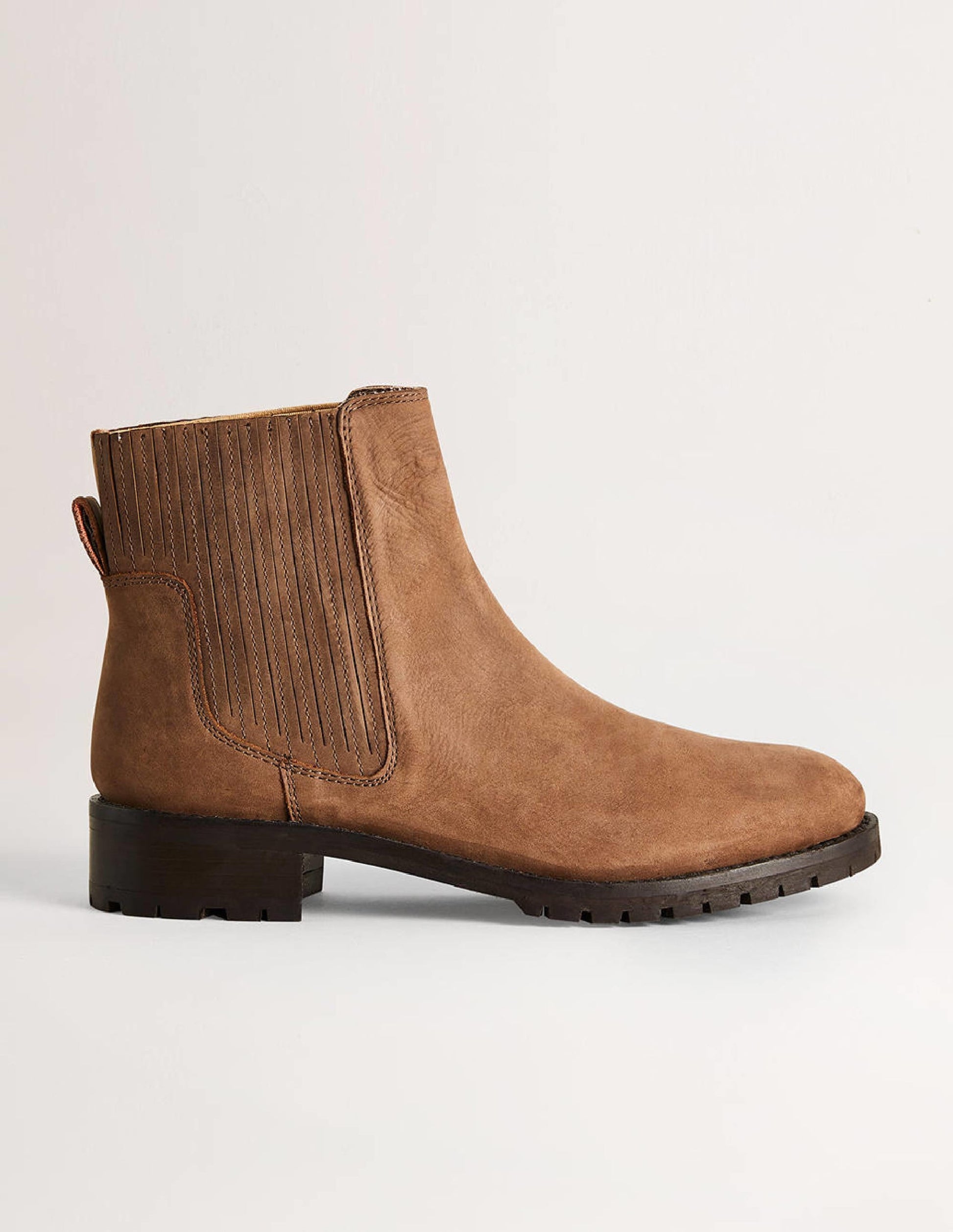 Gusset Detail Chelsea Boots-Mahogany Nubuck-1