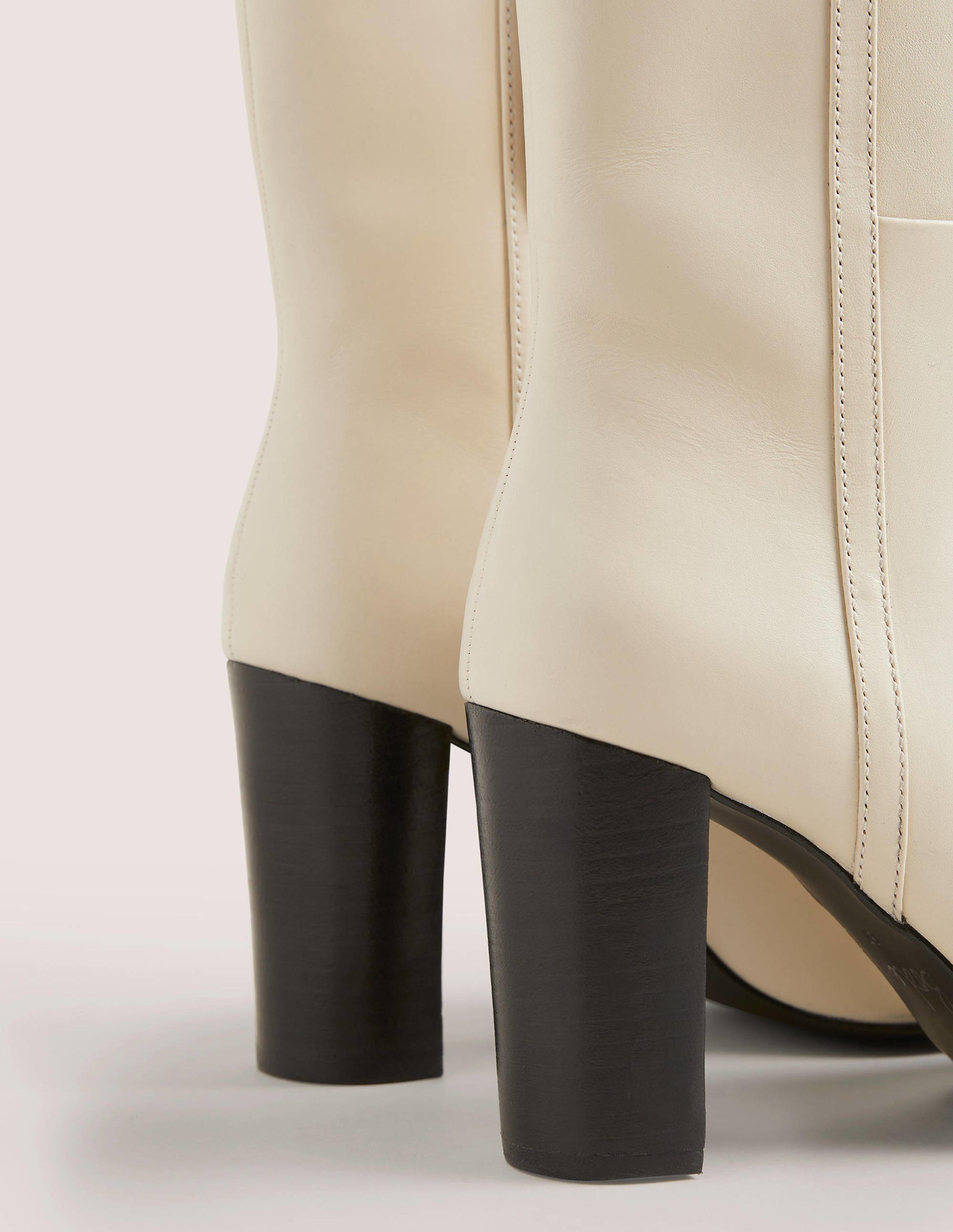 Leather Ankle Boots-Off White - Image 3
