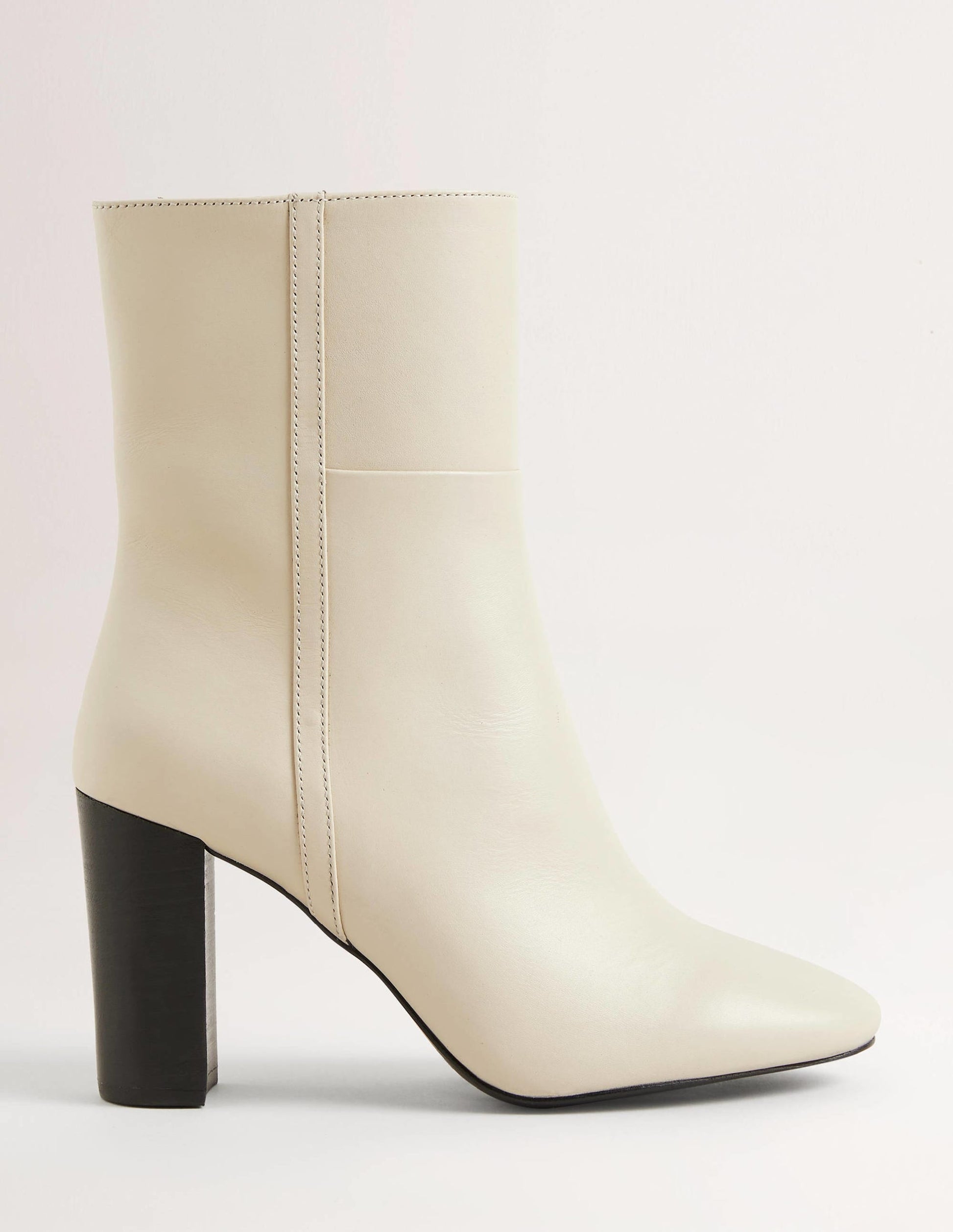 Leather Ankle Boots-Off White-1