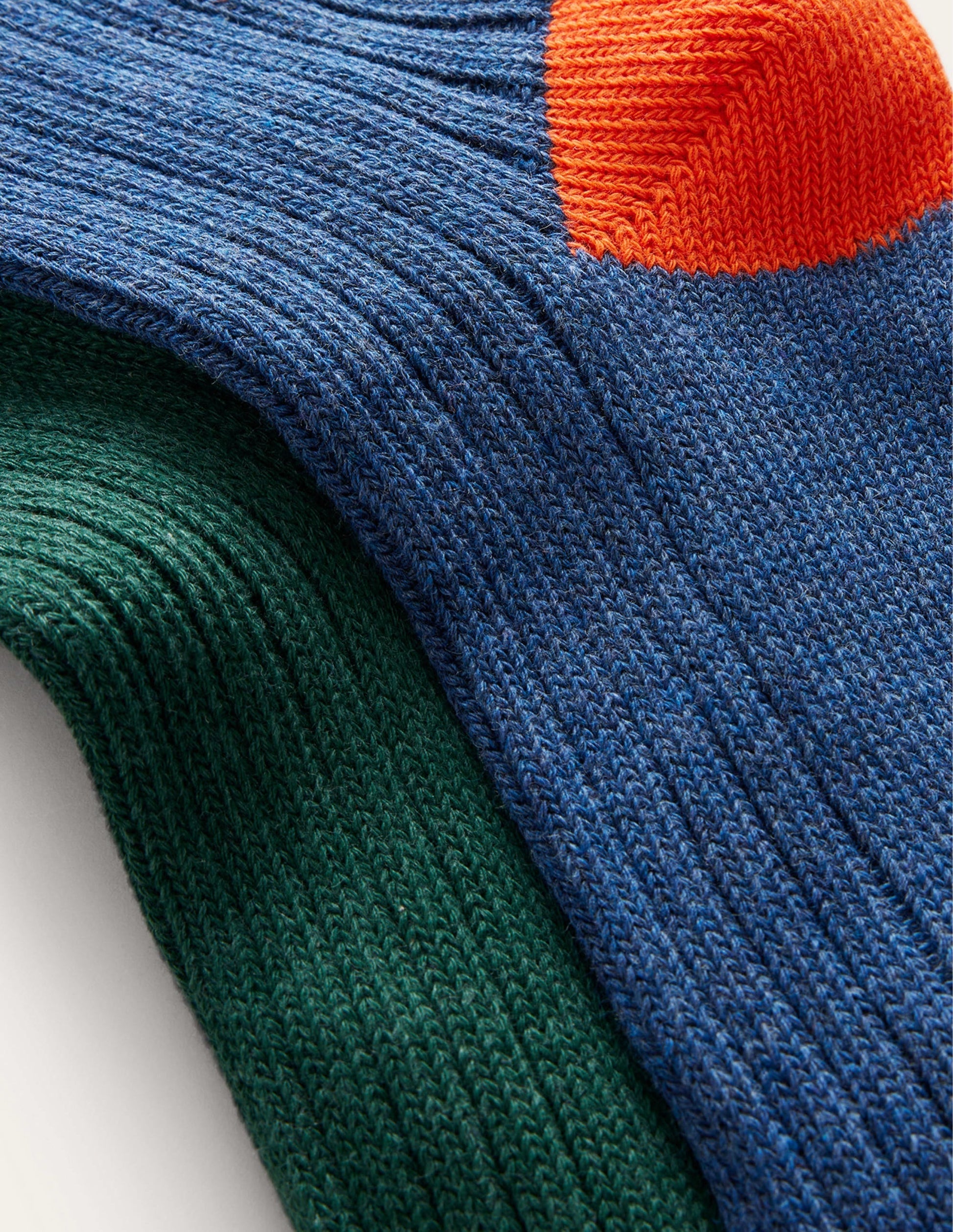 2 Pack Boot Socks-Green/ Navy Colourblock-2
