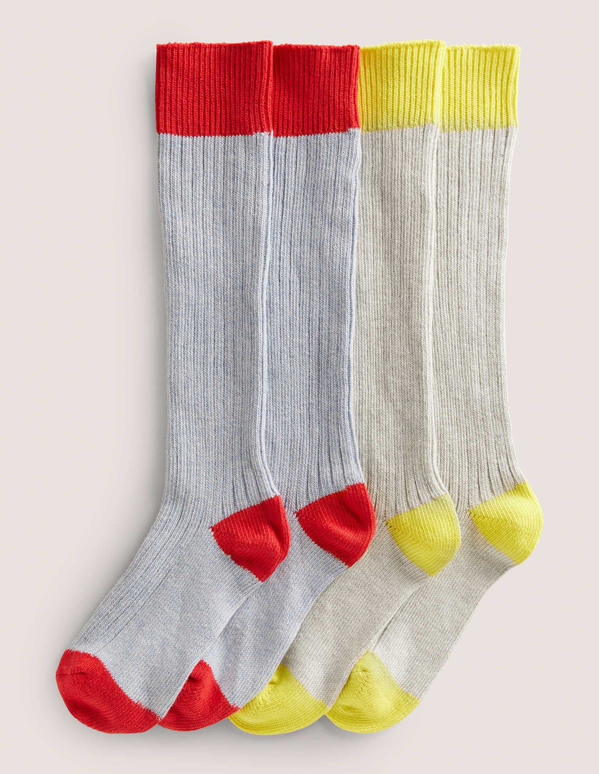 2 Pack Boot Socks-Blue/ Grey Colourblock-1