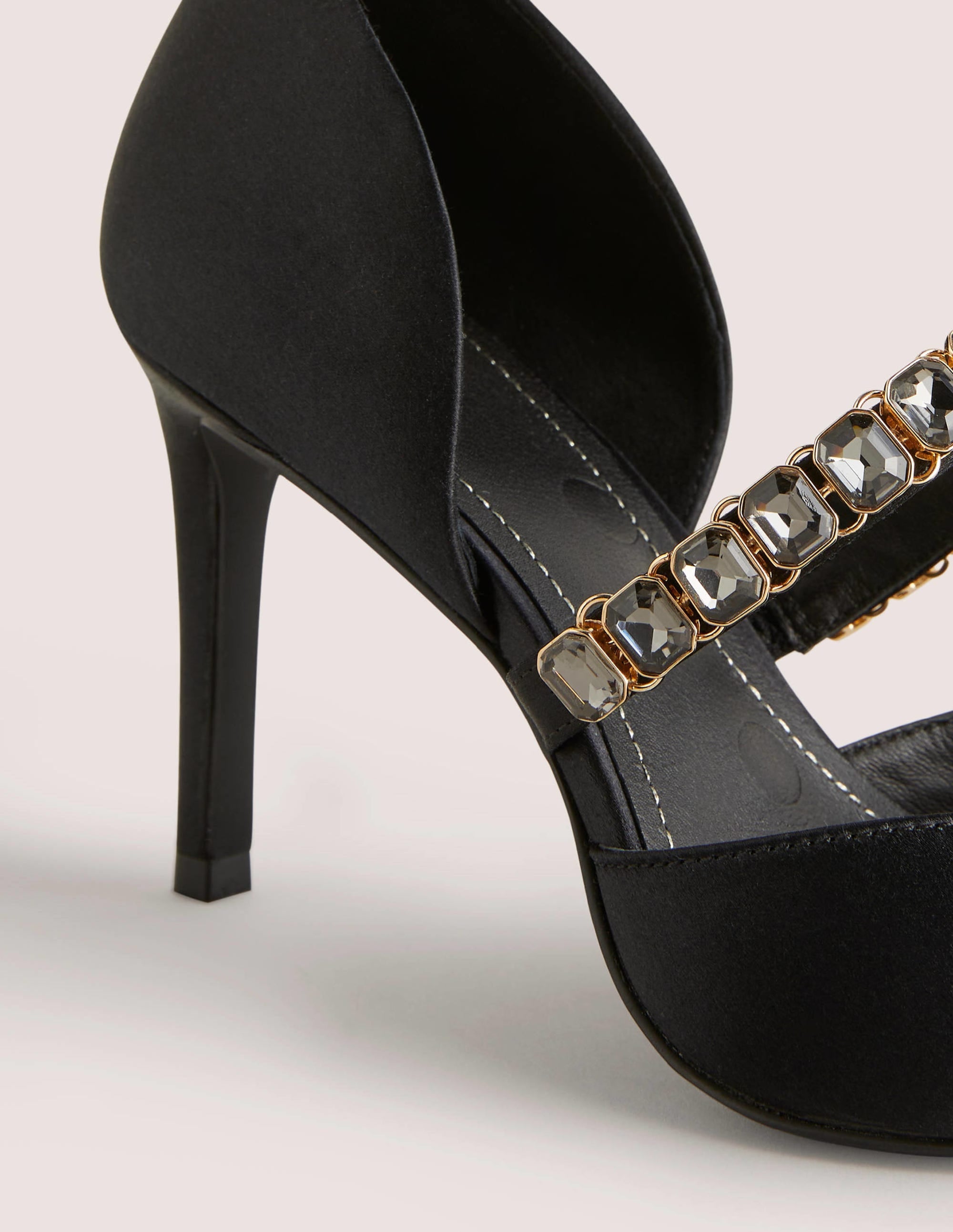 Black Crystal-Strap Heeled Courts-Black - Image 3