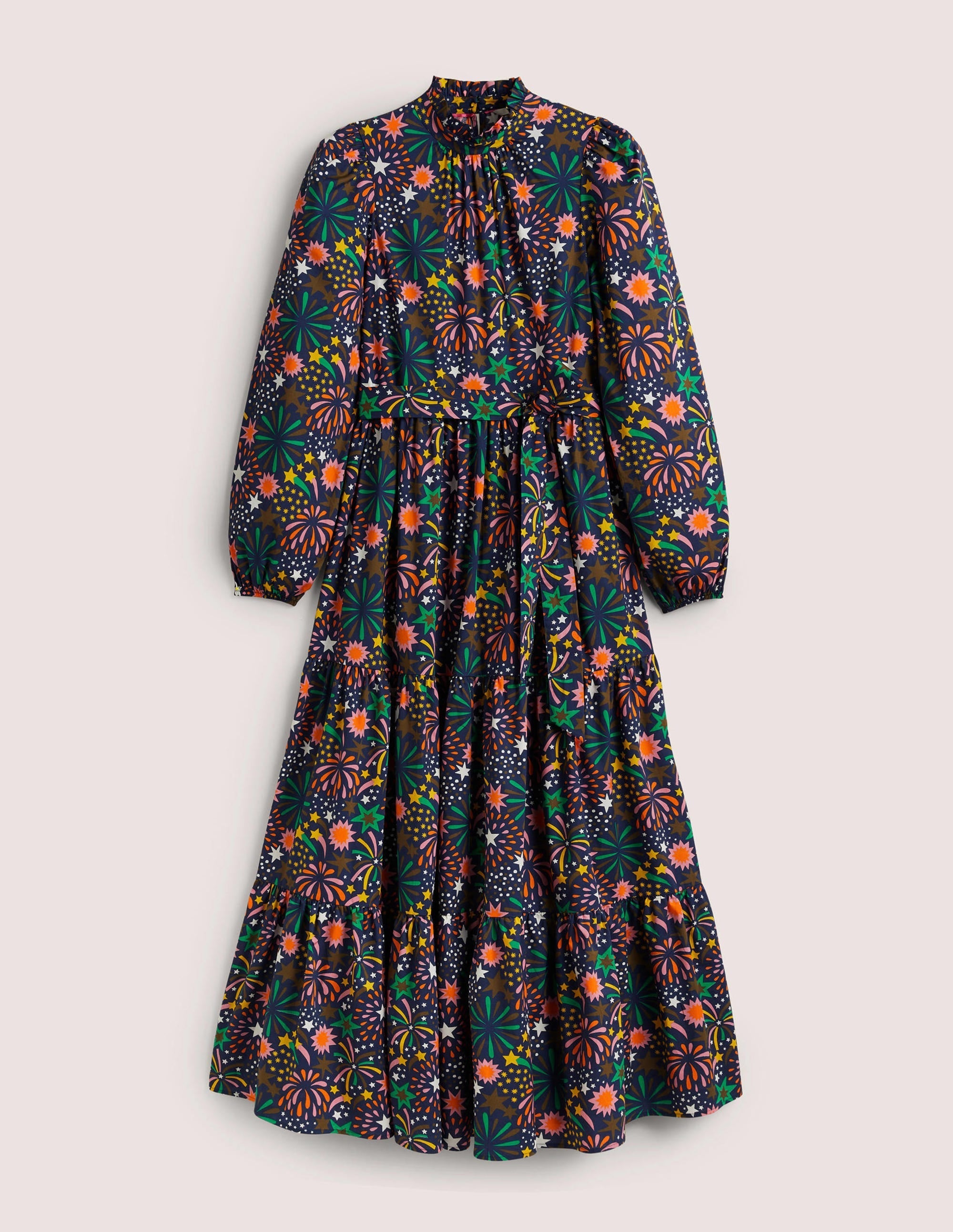 Mutton Sleeve Maxi Dress-Multi, Firework Bloom - Image 7