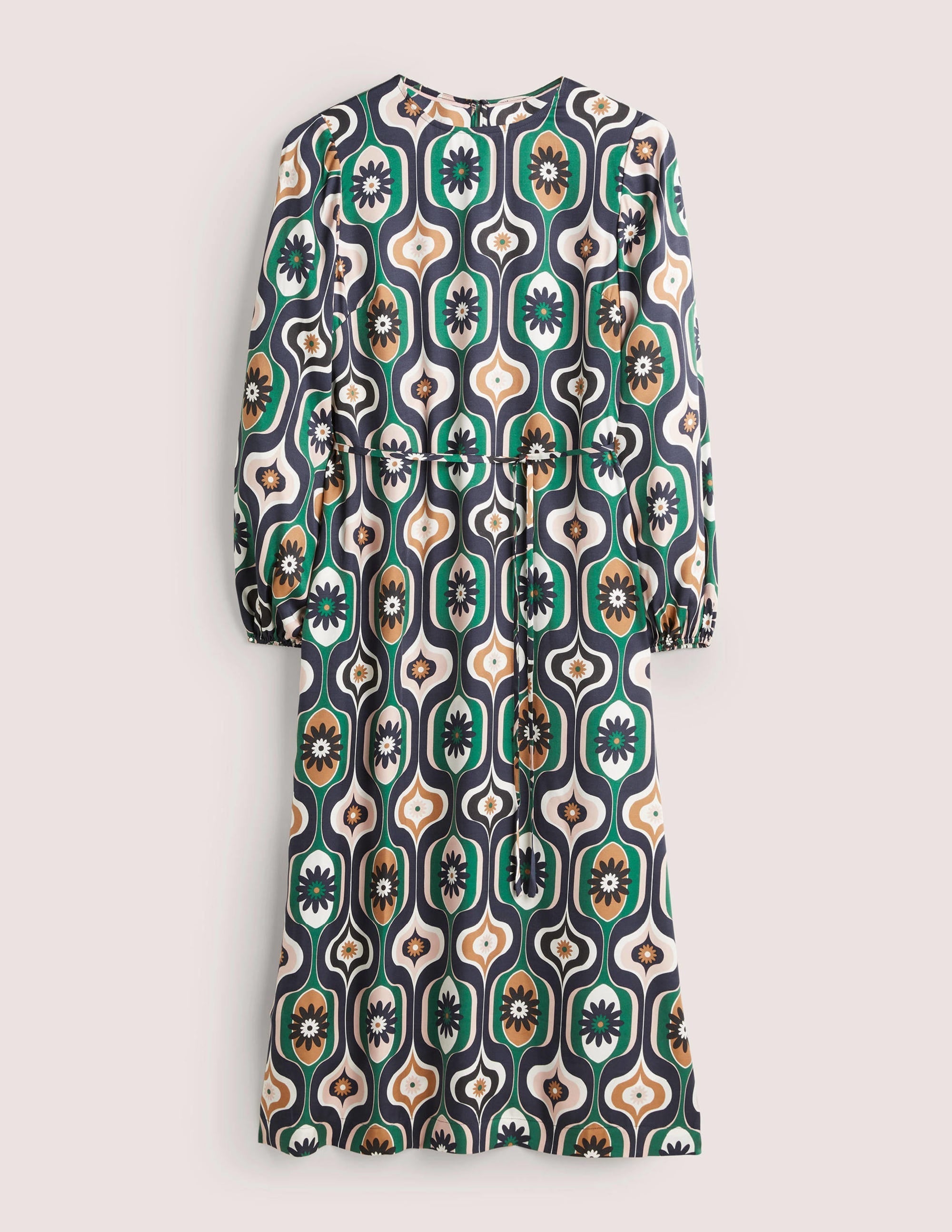 Long Sleeve Column Midi Dress-Multi, Geo Swirl - Image 8