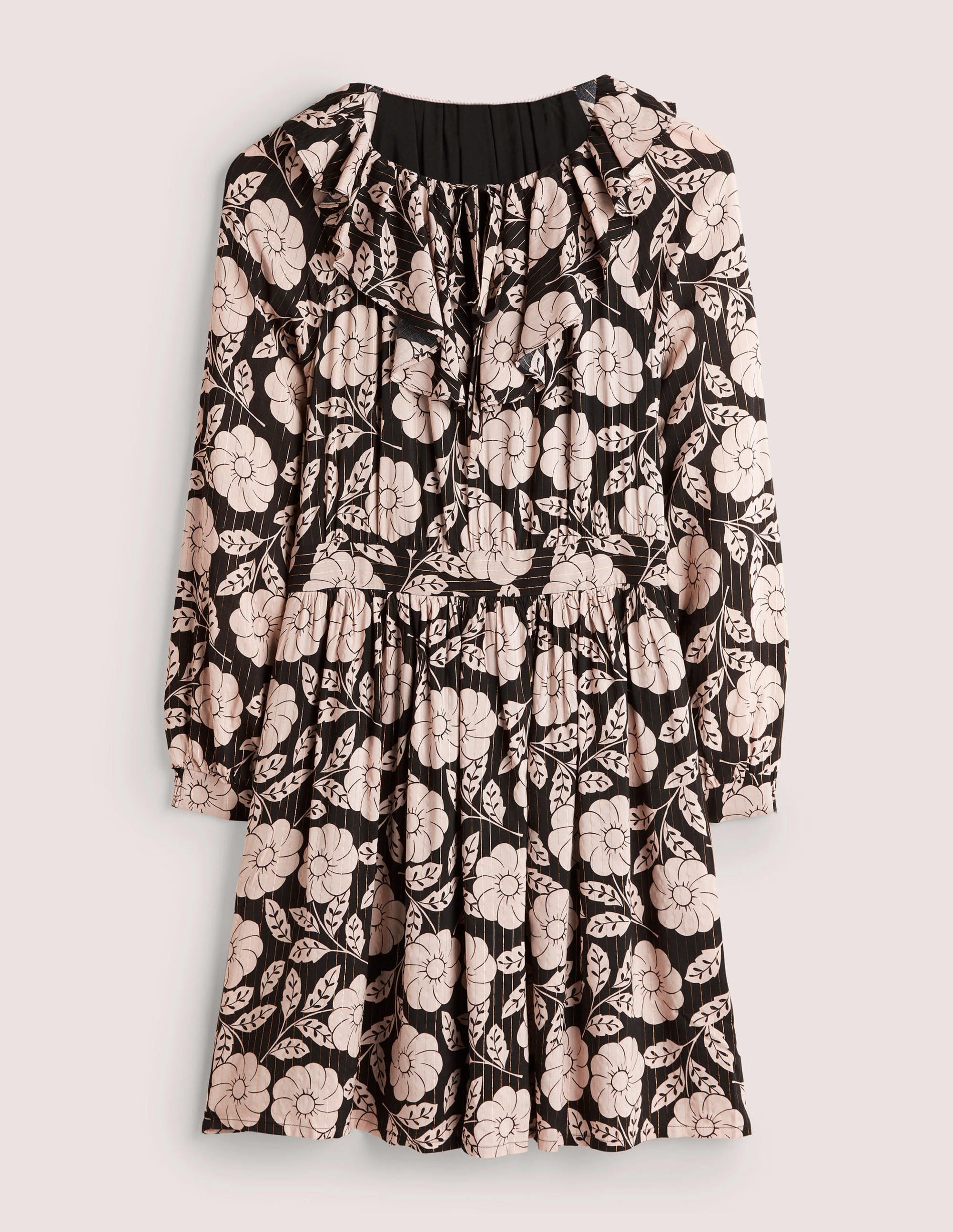 Metallic Frill Detail Dress-Black, Botanica - Image 6