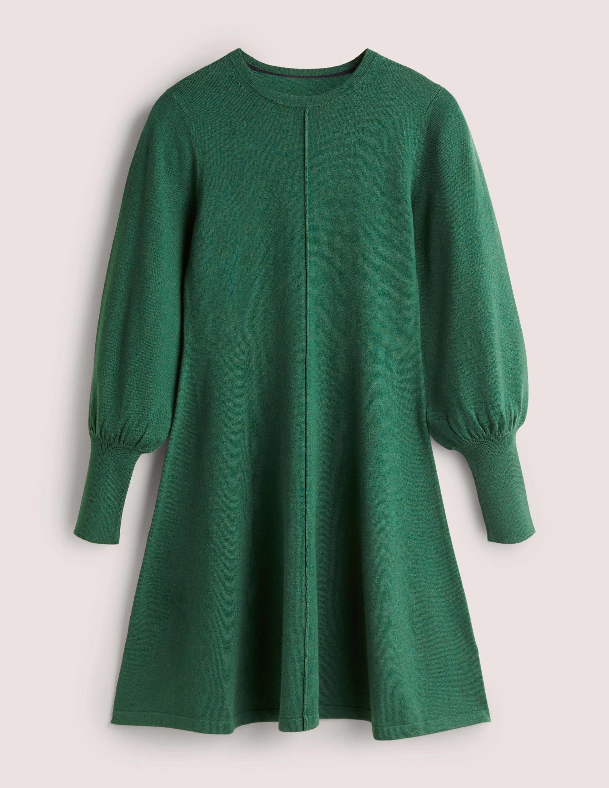Cuff Detail Knitted Mini Dress-Hunter Green - Image 6