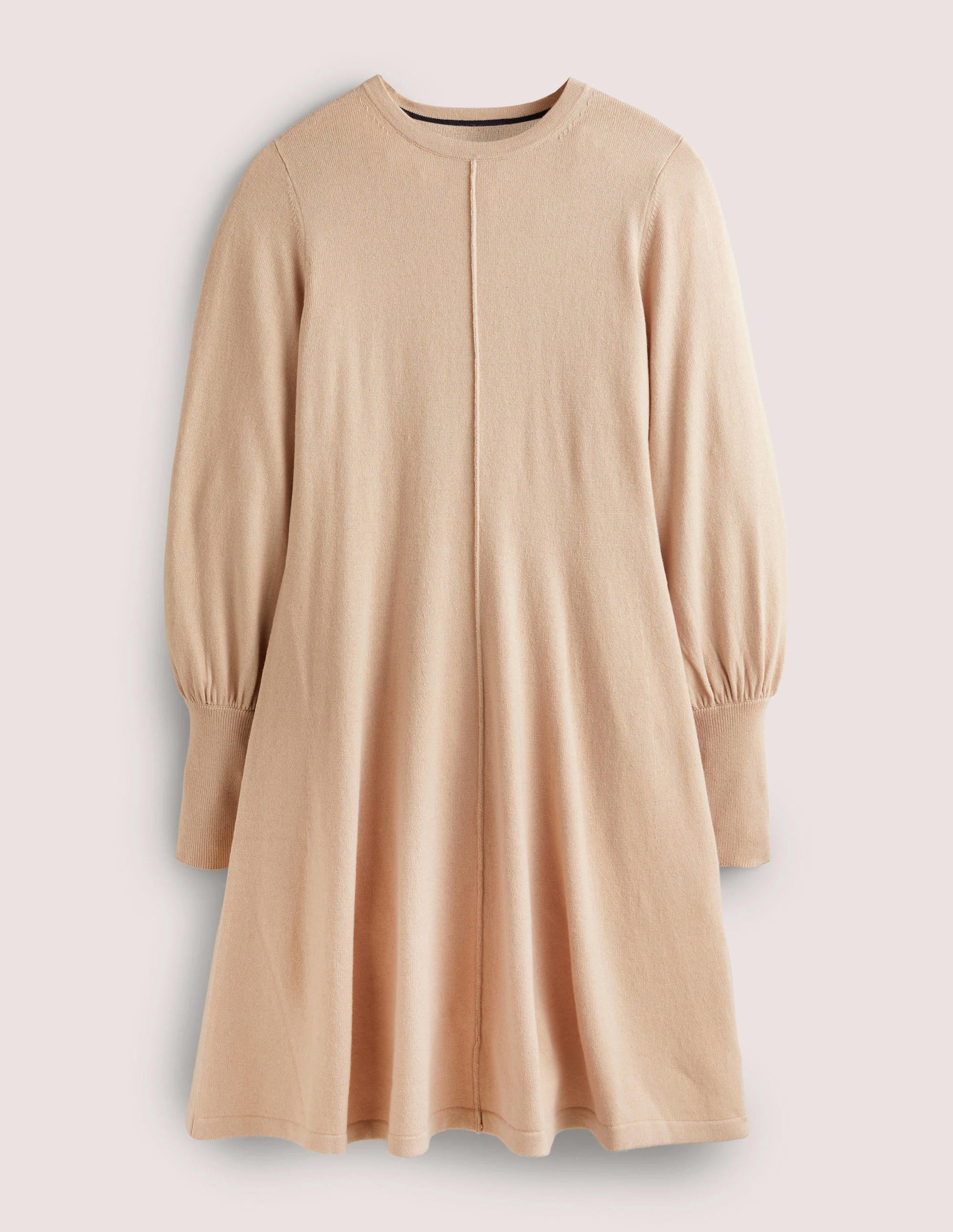 Cuff Detail Knitted Mini Dress-Chinchilla Melange - Image 6