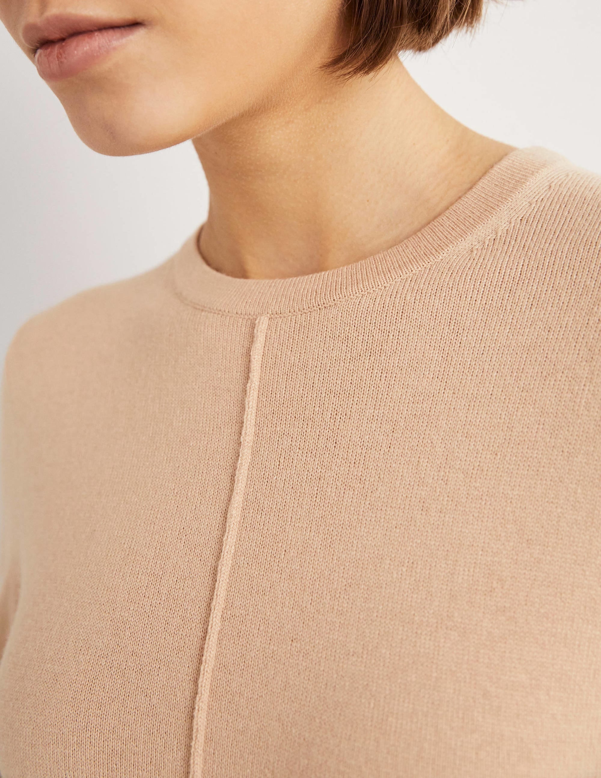 Cuff Detail Knitted Mini Dress-Chinchilla Melange - Image 2