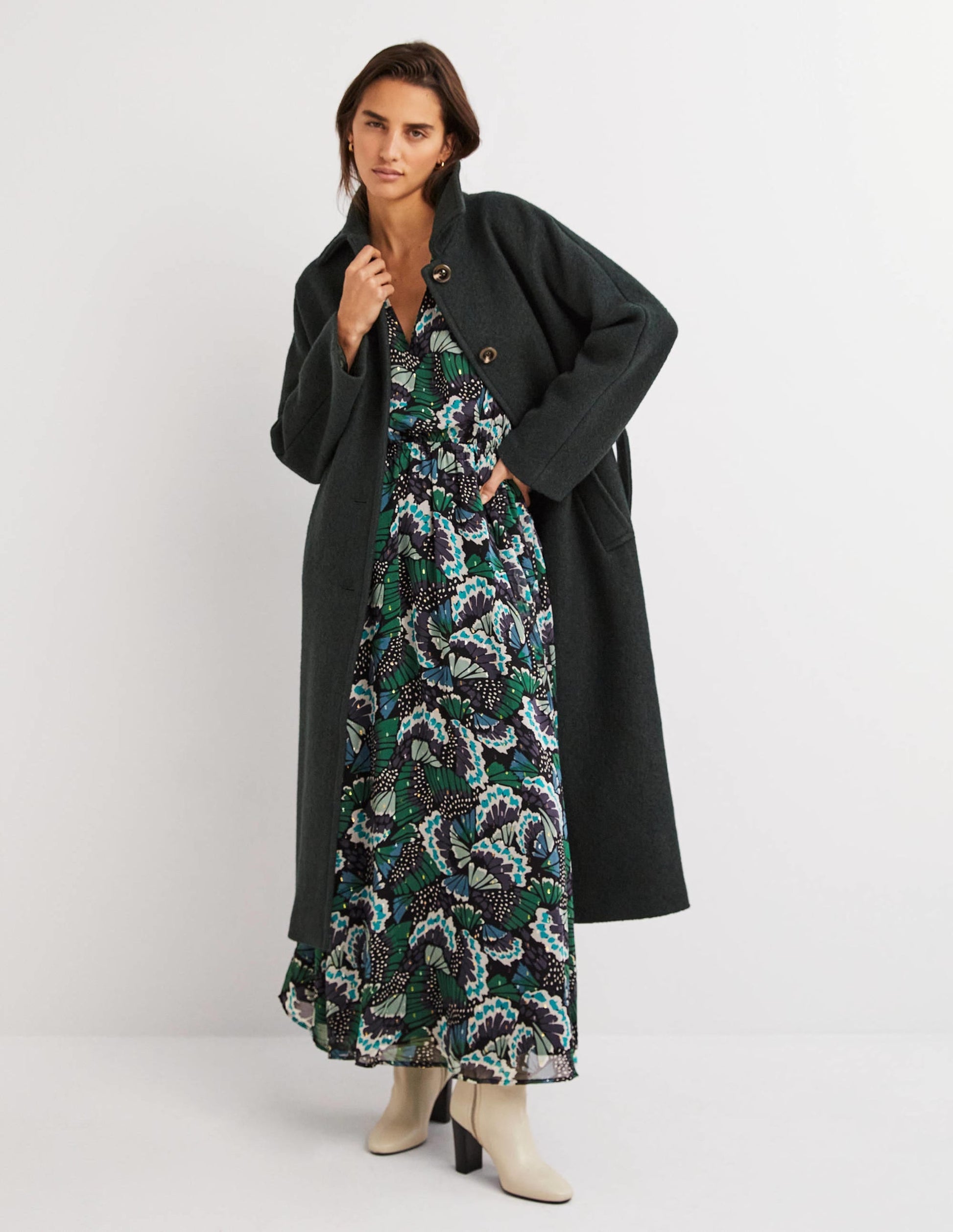 Metallic Detail Maxi Dress-Black, Petal Stamp-6