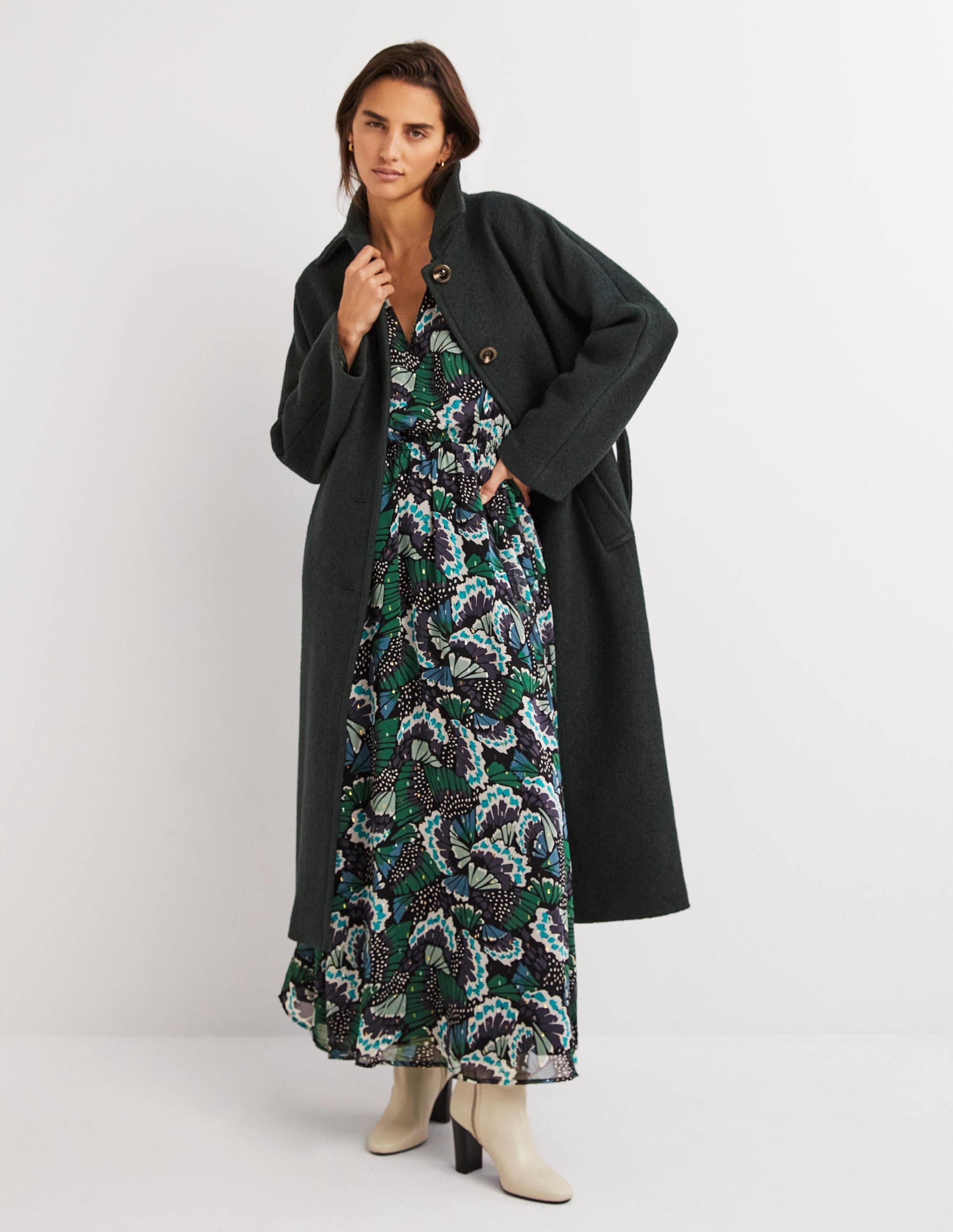 Metallic Detail Maxi Dress-Black, Petal Stamp - Image 6