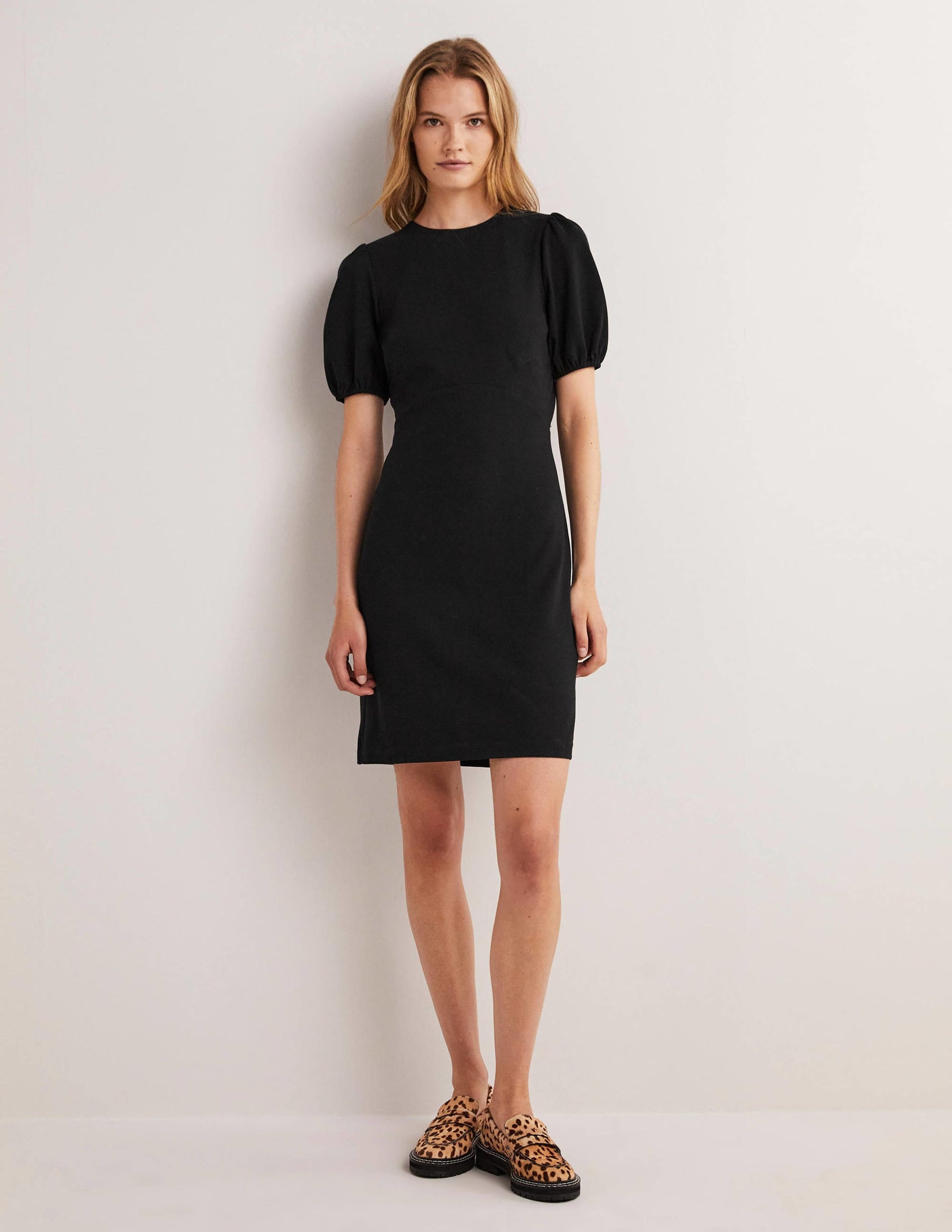 Cut Out Jersey Mini Dress-Black-1