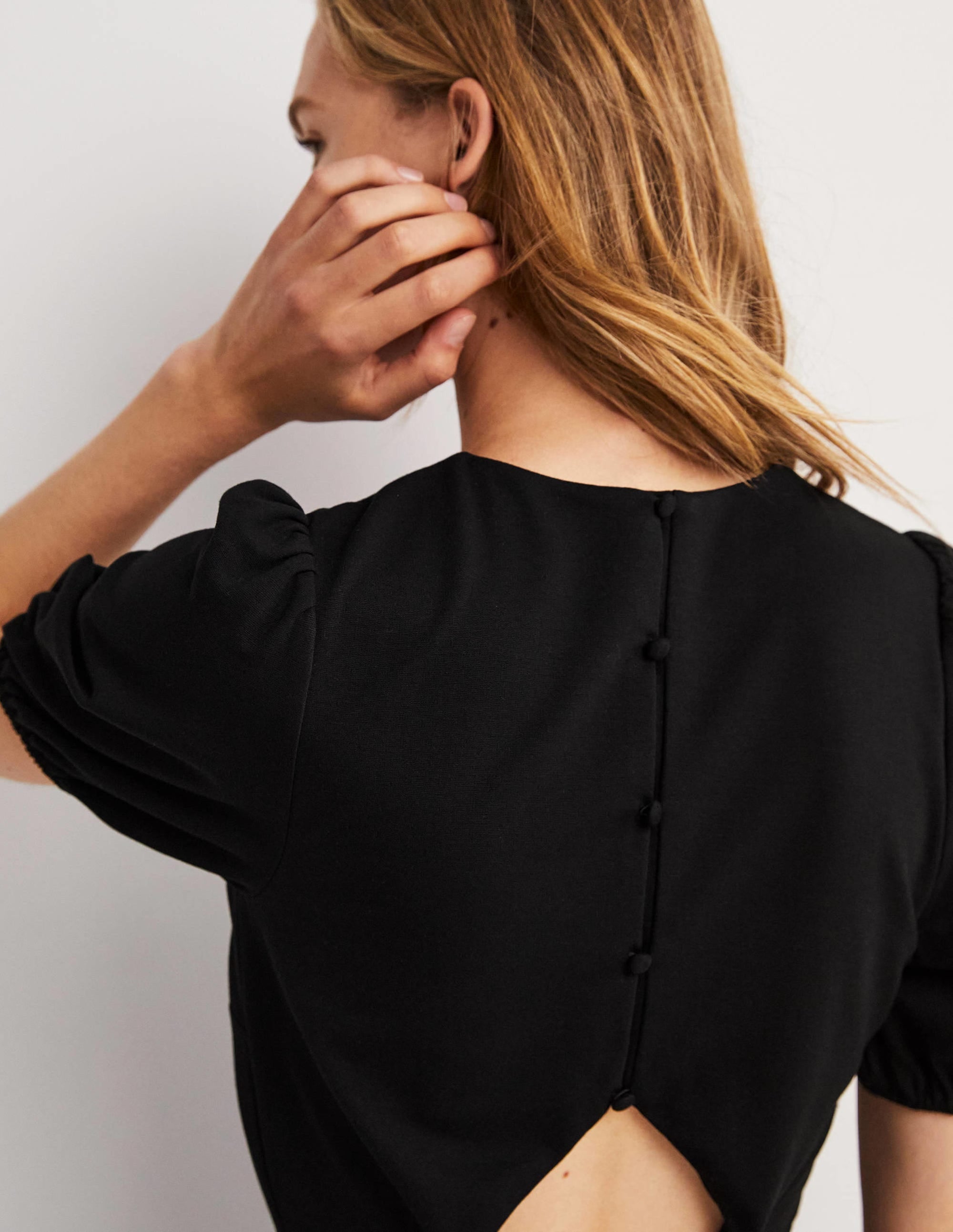 Cut Out Jersey Mini Dress-Black - Image 2
