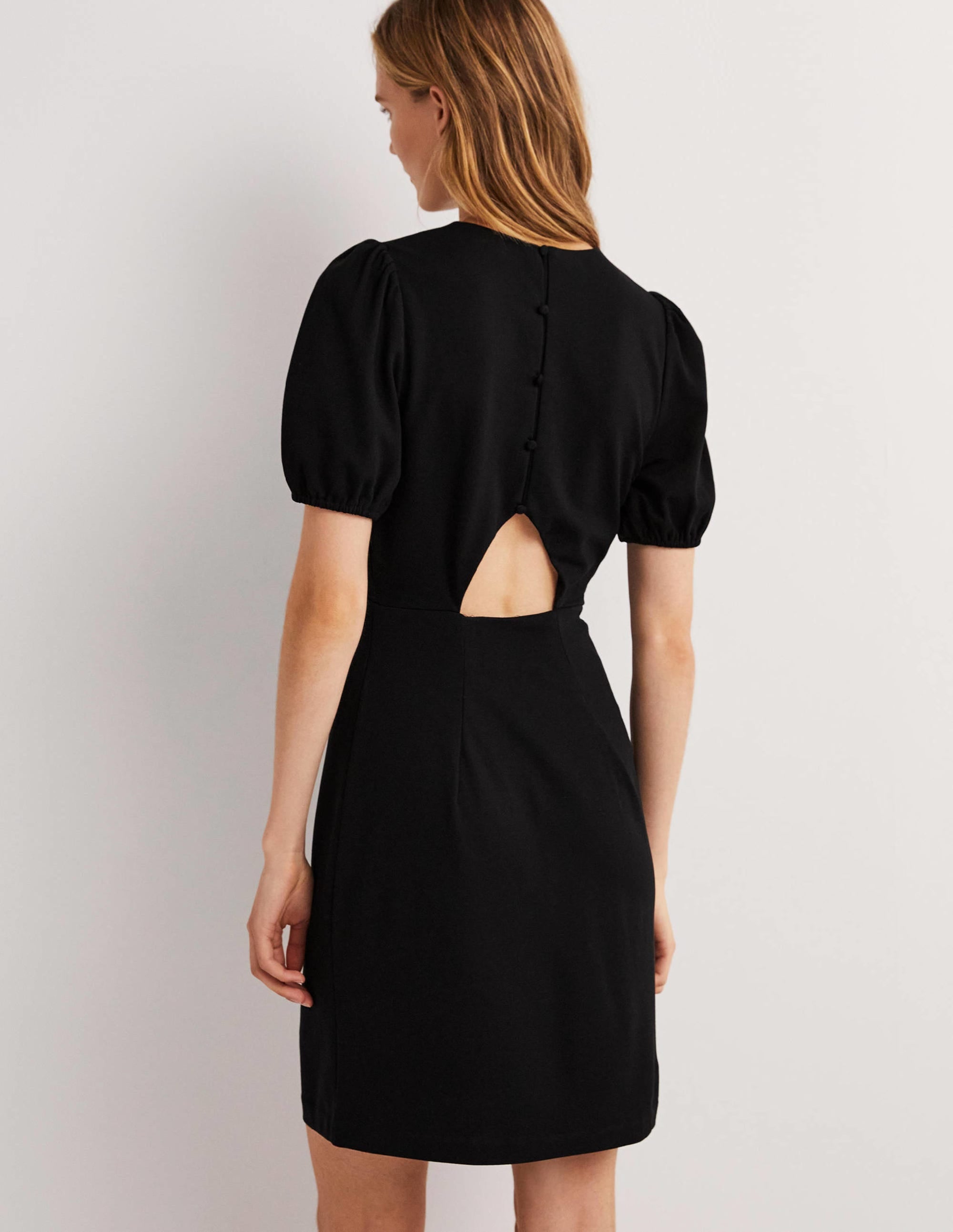 Cut Out Jersey Mini Dress-Black - Image 3