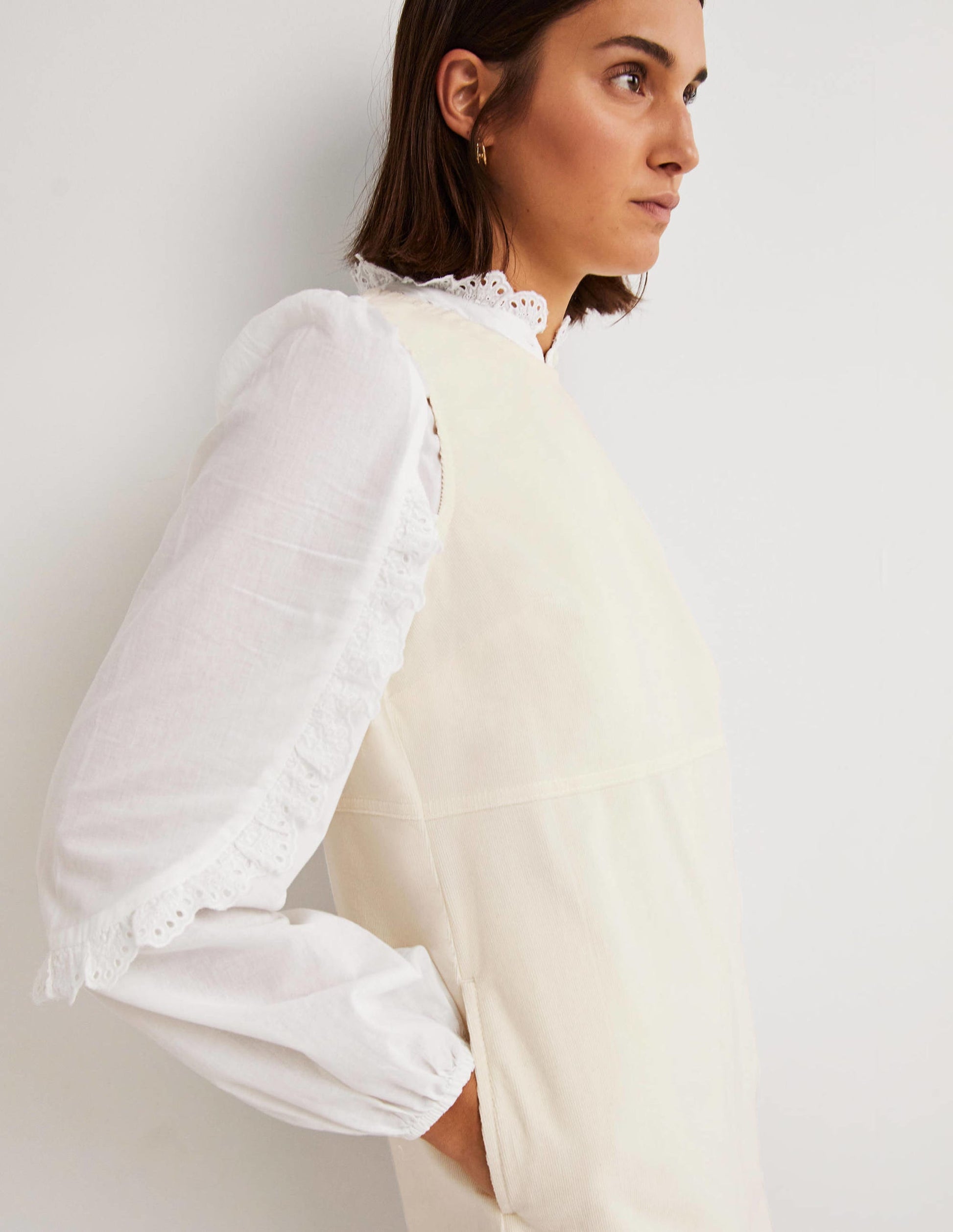 Evie Cord Shift Dress-Ecru-5