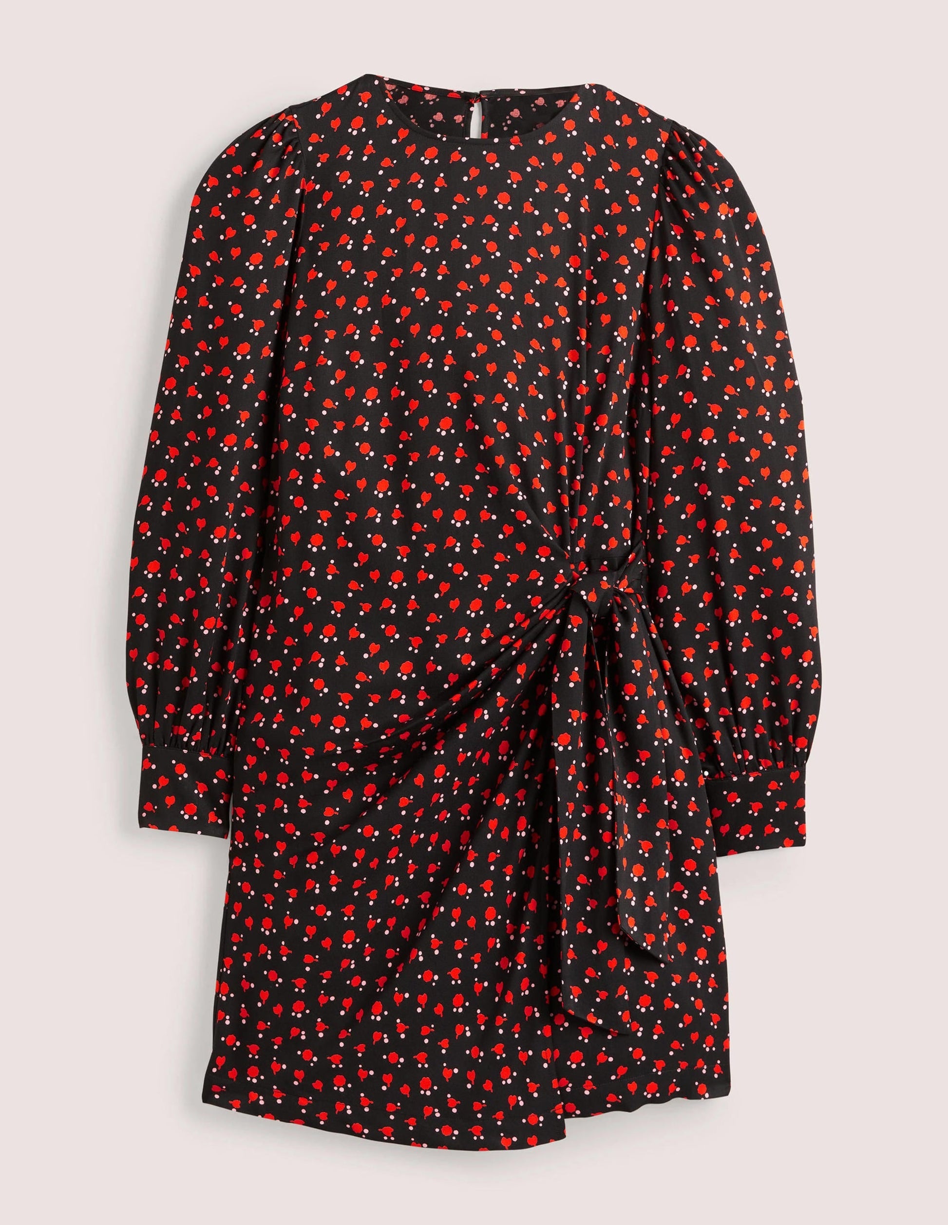 Wrap Skirt Mini Dress-Rocket Red, Tulip Charm-7