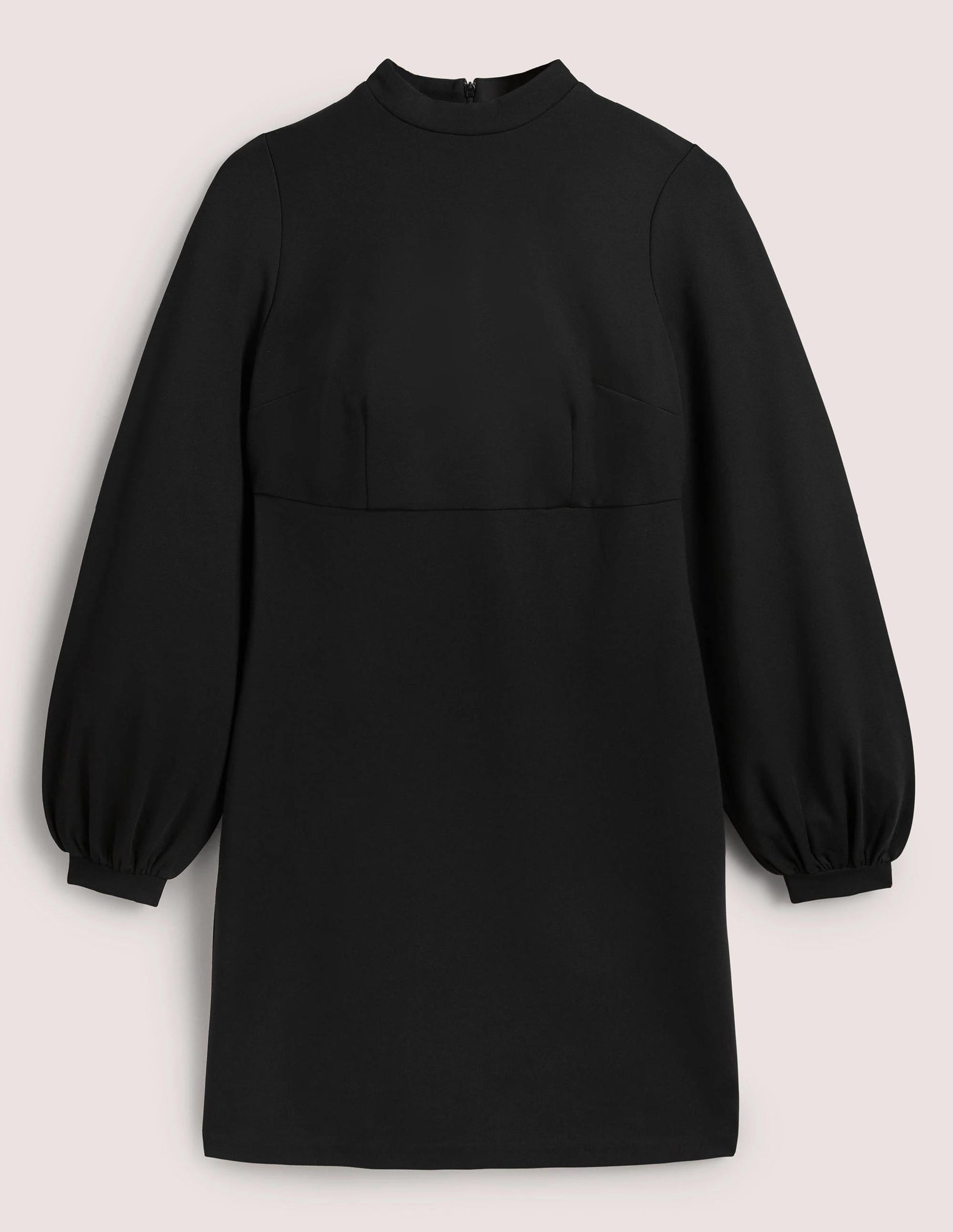 Blouson Jersey Mini Dress-Black-5