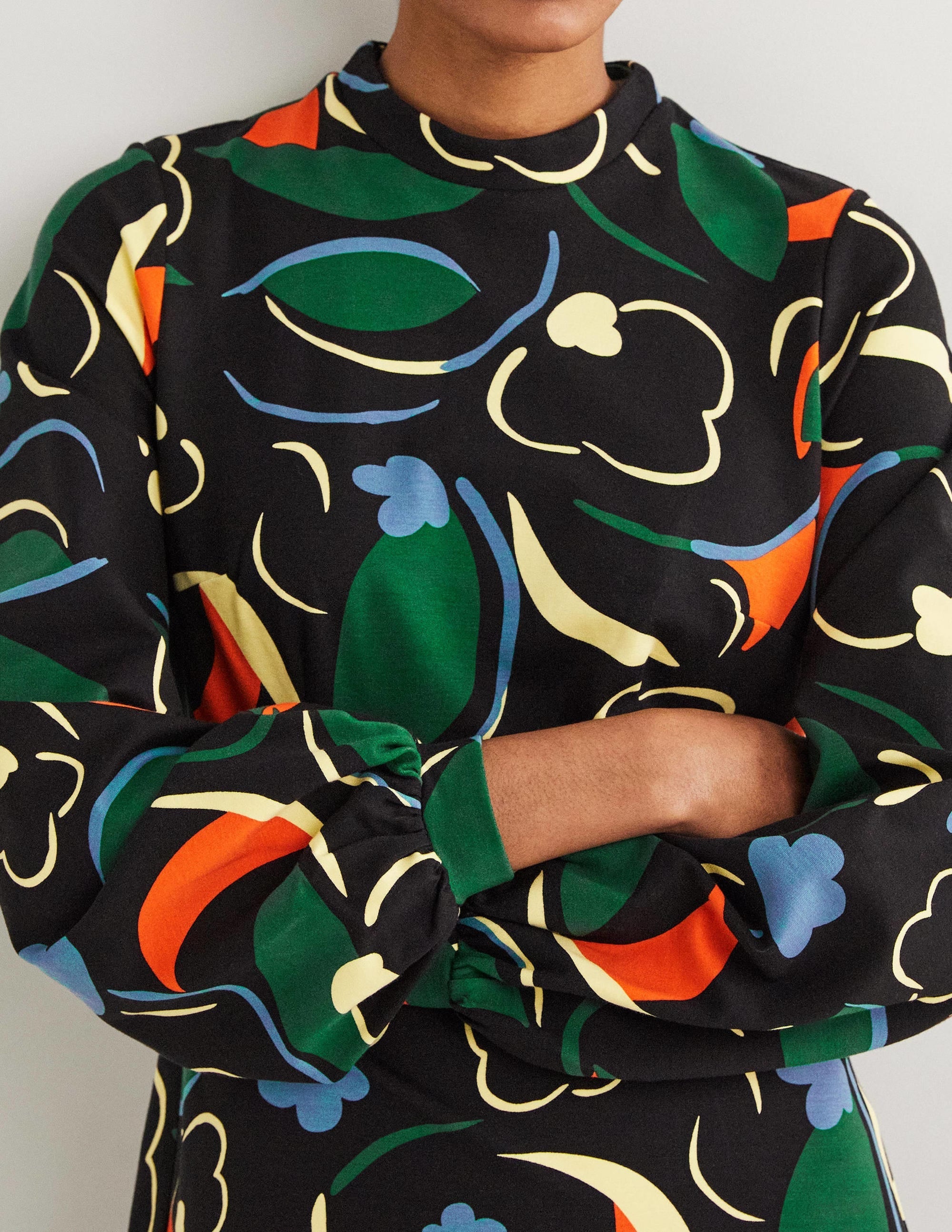 Blouson Jersey Mini Dress-Multi, Abstract Whirl - Image 2