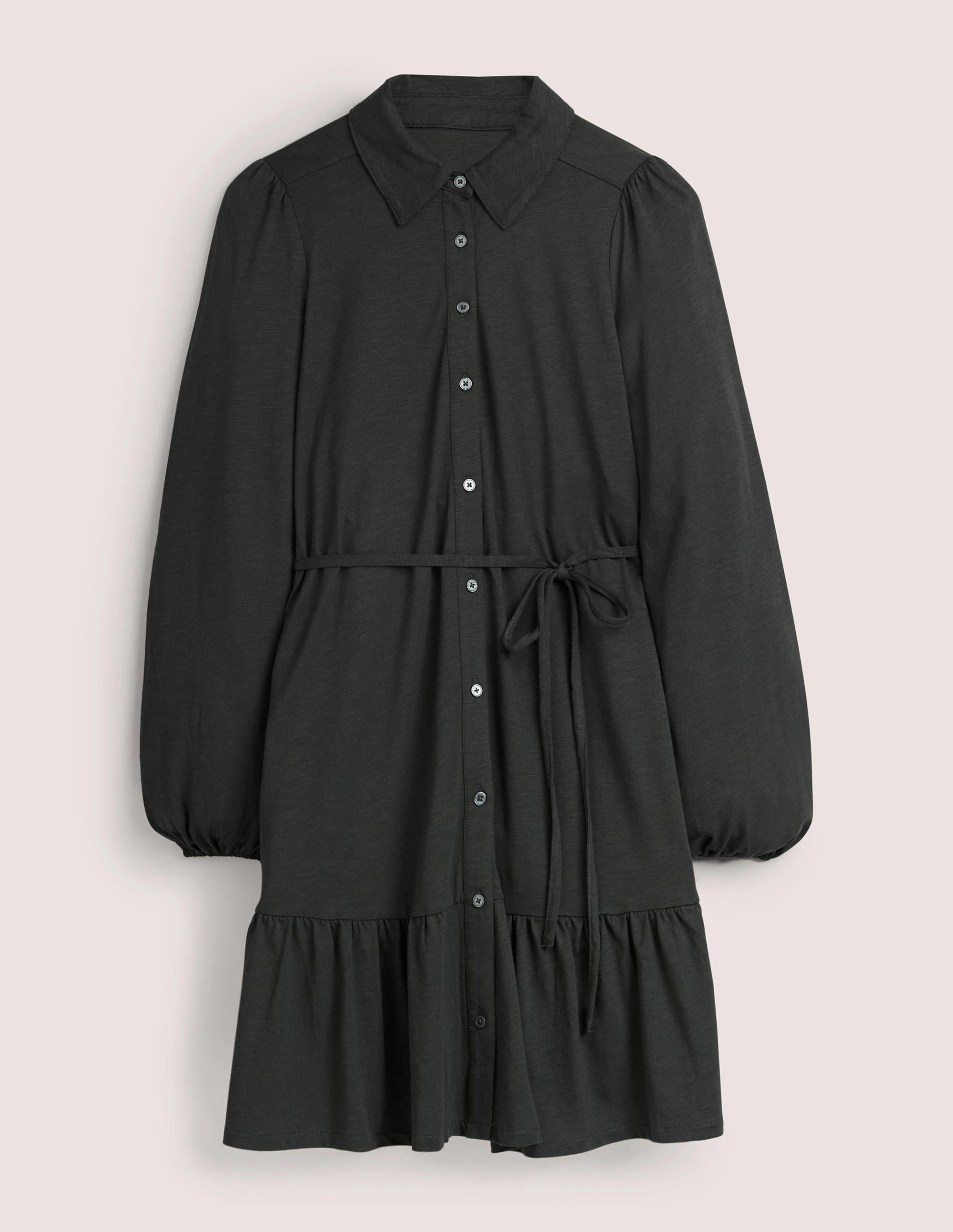 Tiered Jersey Shirt Mini Dress-Cavolo Nero - Image 6