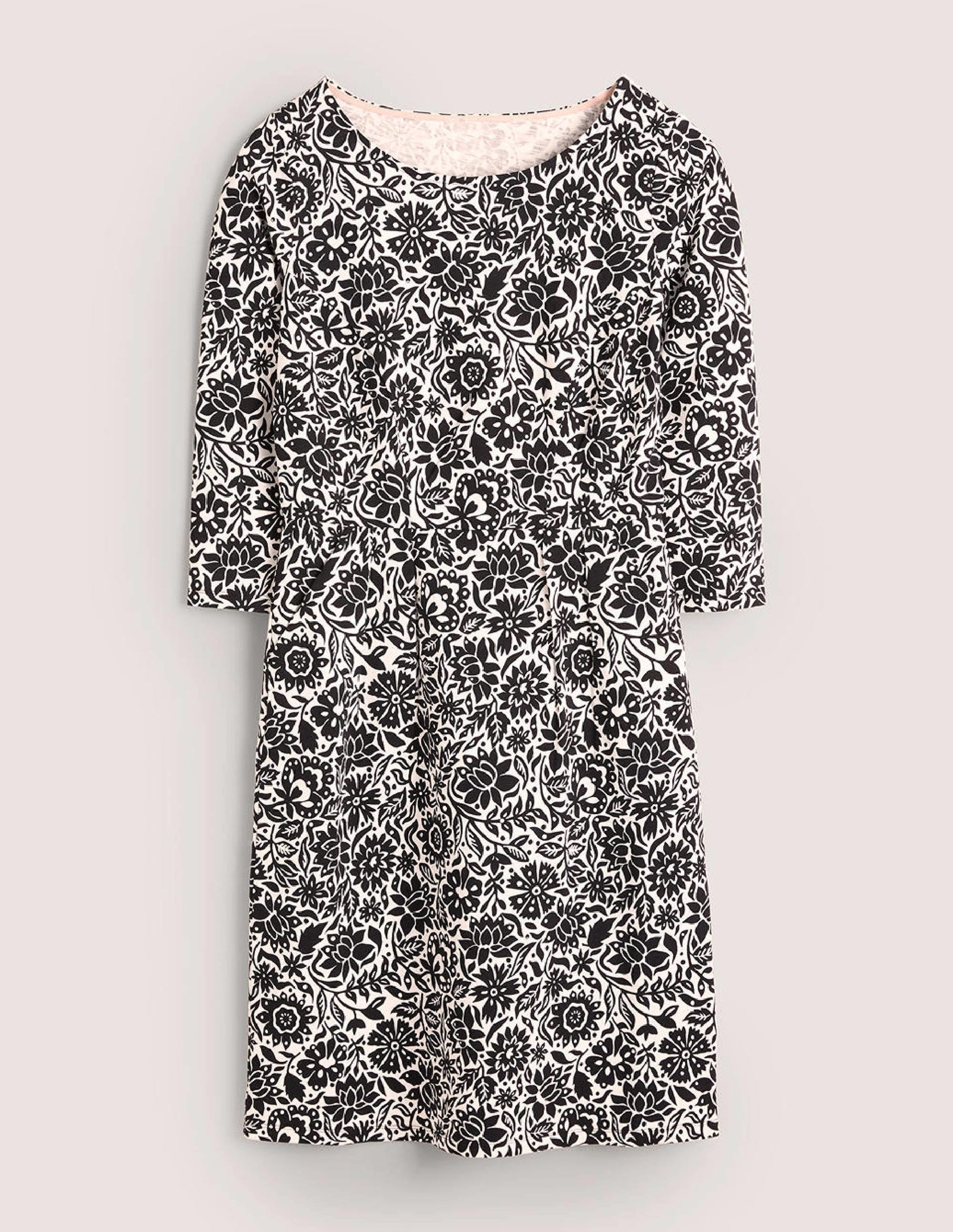 Penny Jersey Dress-Black, Foliage Bloom - Image 6