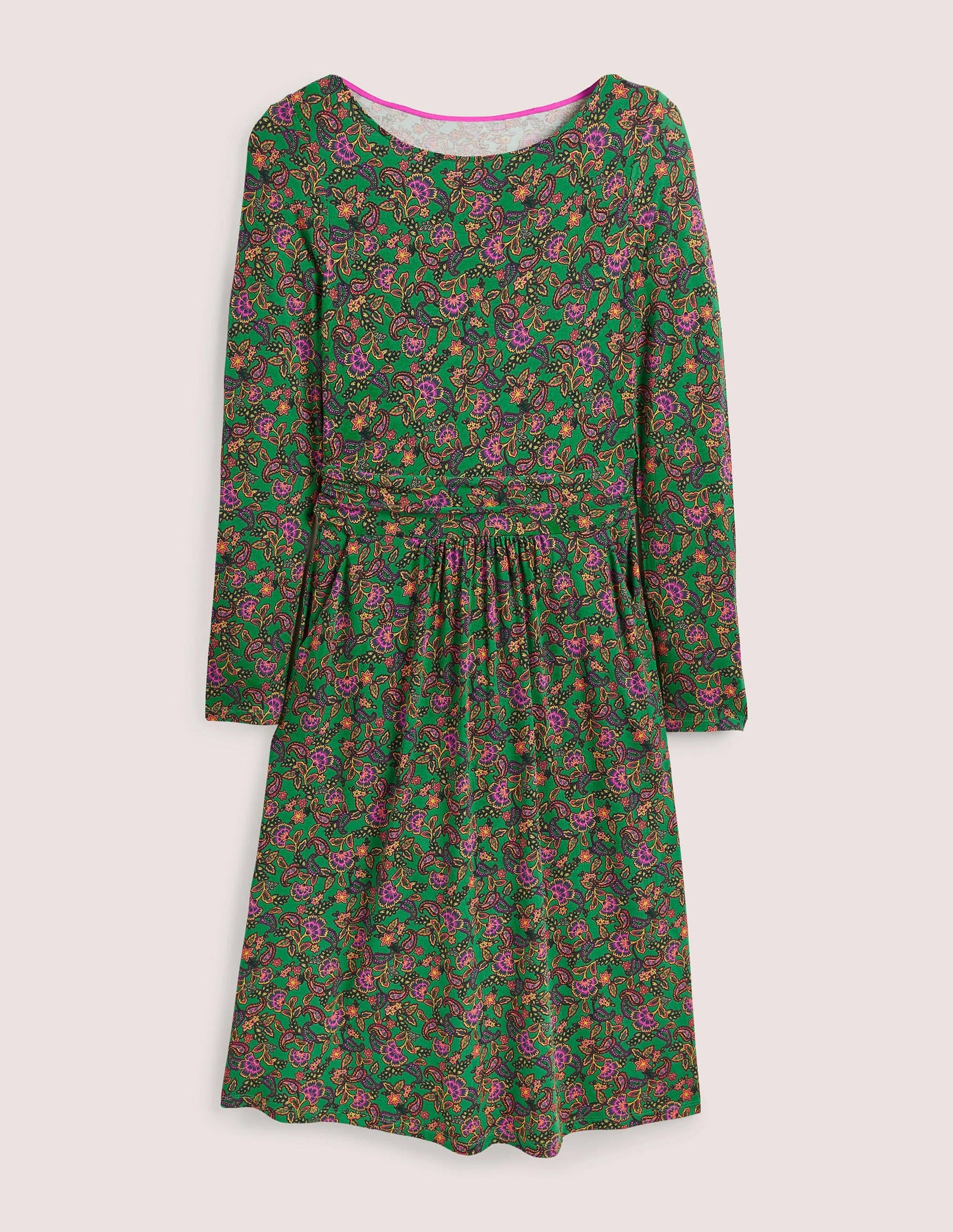 Abigail Jersey Dress-Highland Green, Exotic Floral-6