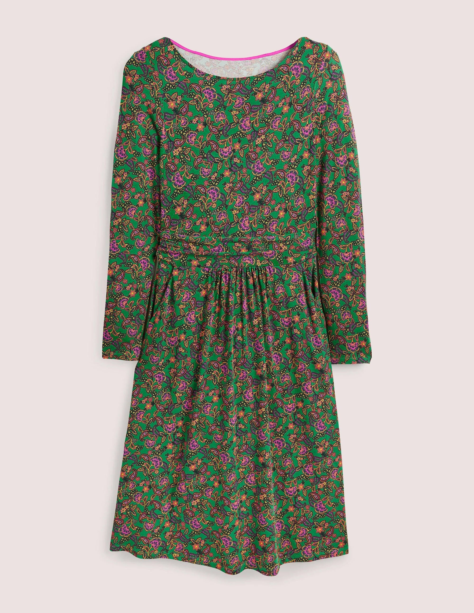 Abigail Jersey Dress-Highland Green, Exotic Floral - Image 6