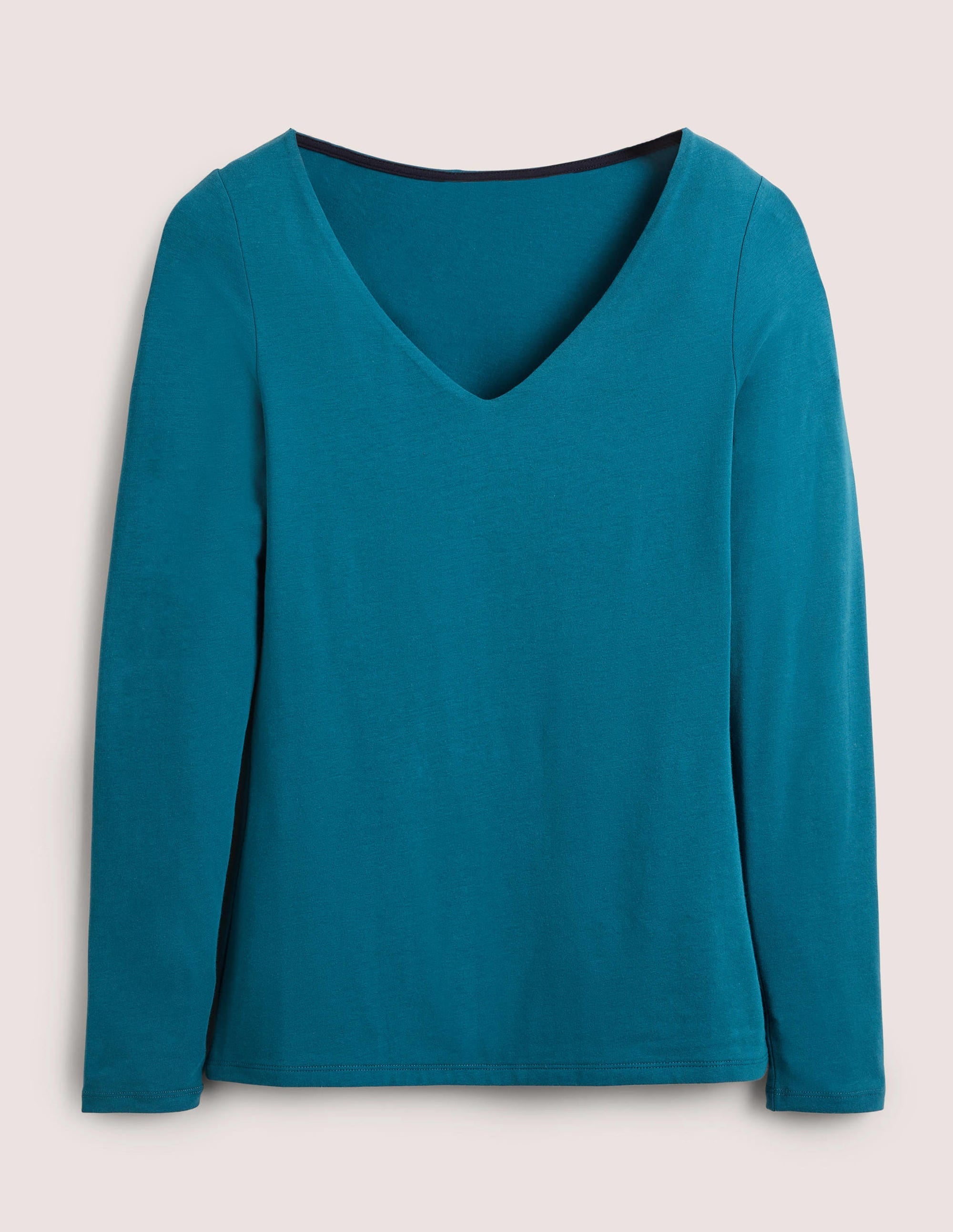 Double Layer V-neck Top-Baltic Blue - Image 5