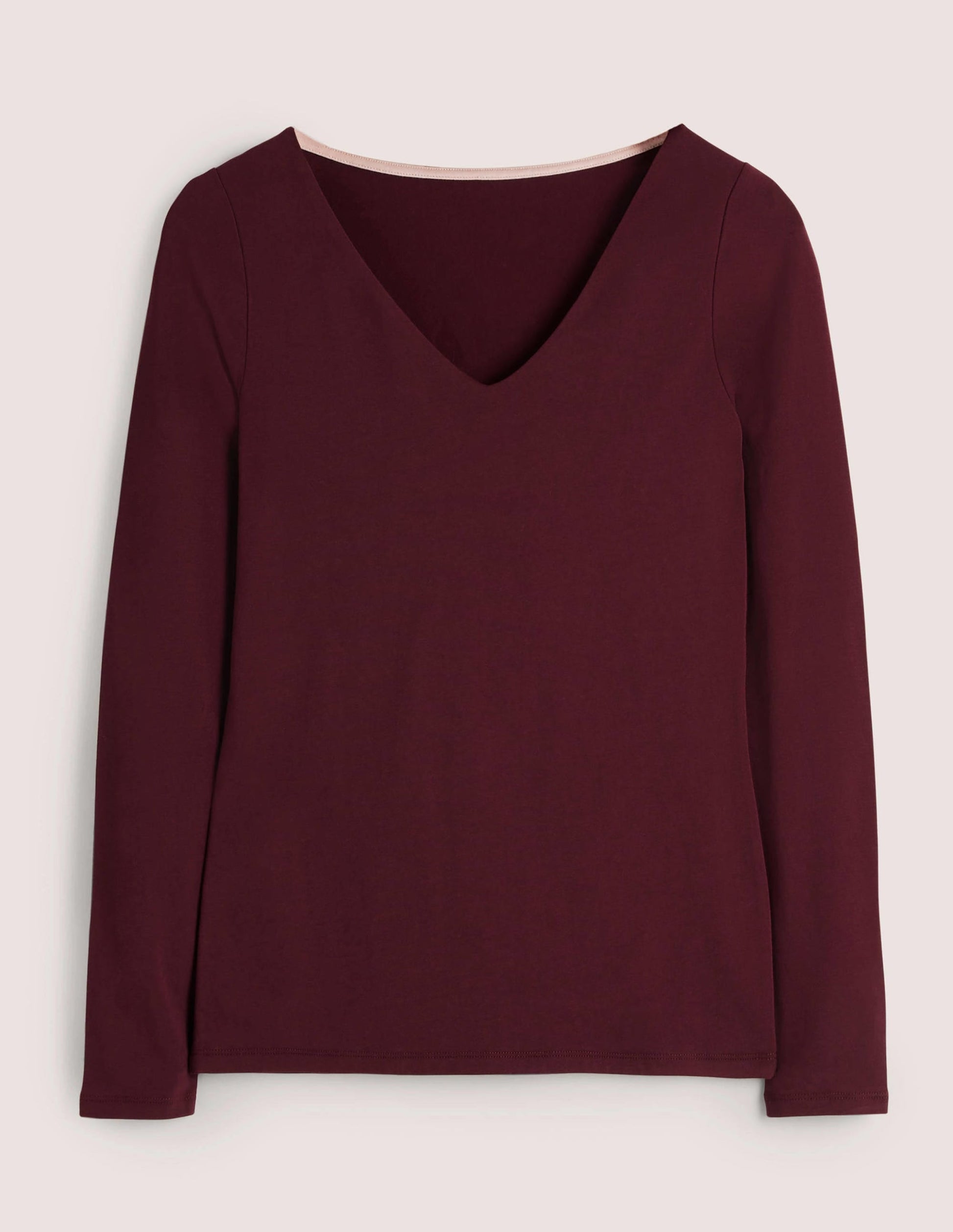 Double Layer V-neck Top-Mulled Wine Purple-5