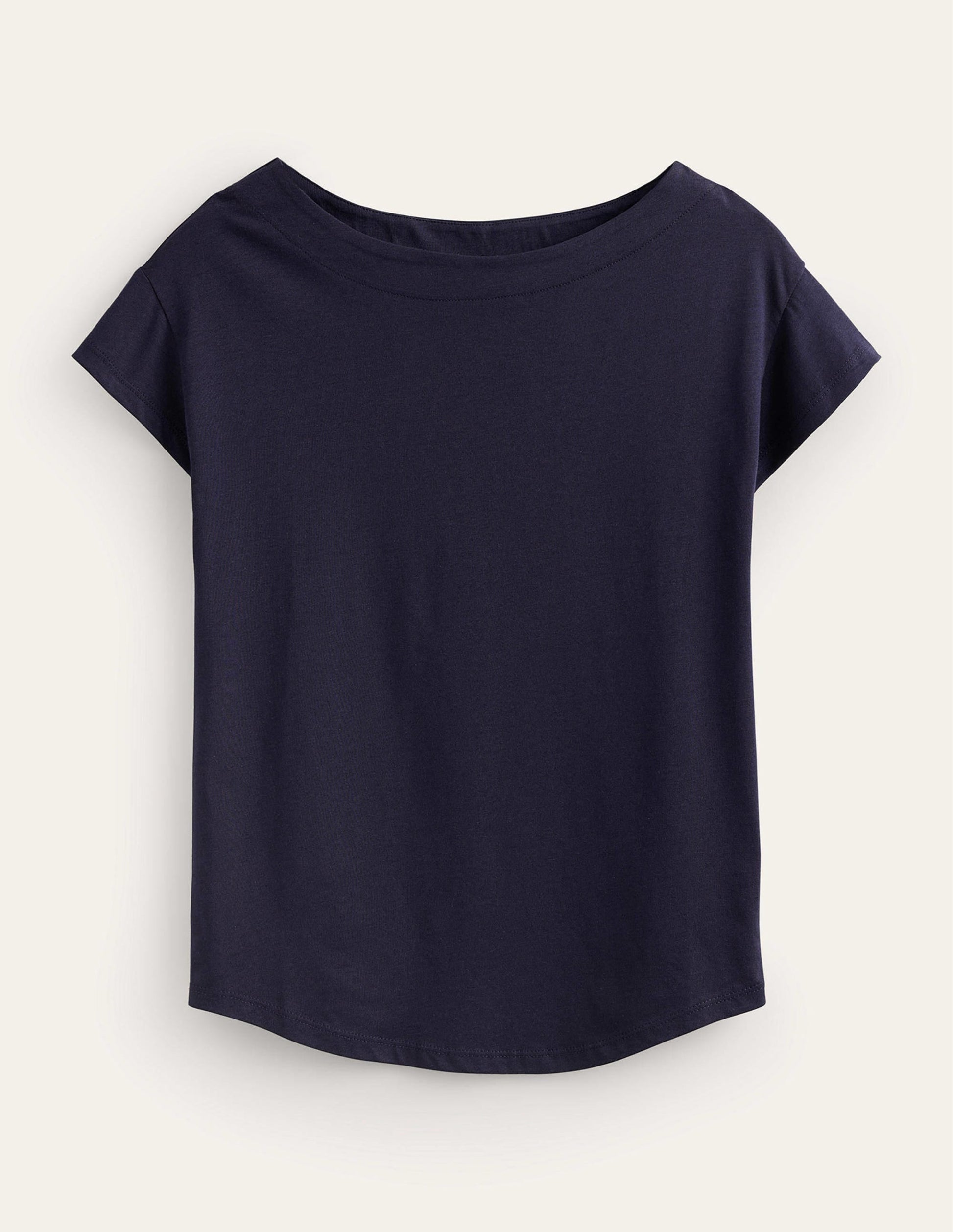 Supersoft Boat Neck T-Shirt-Navy-5