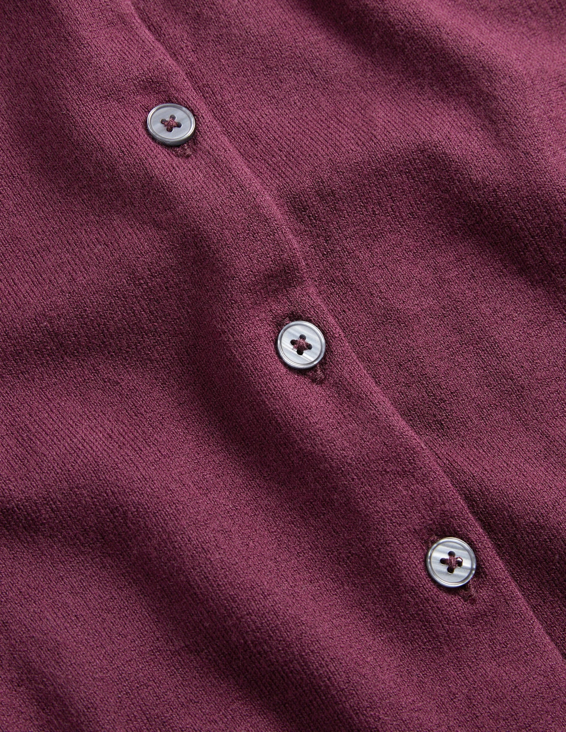 Cotton Crew Neck Cardigan-Berry-5