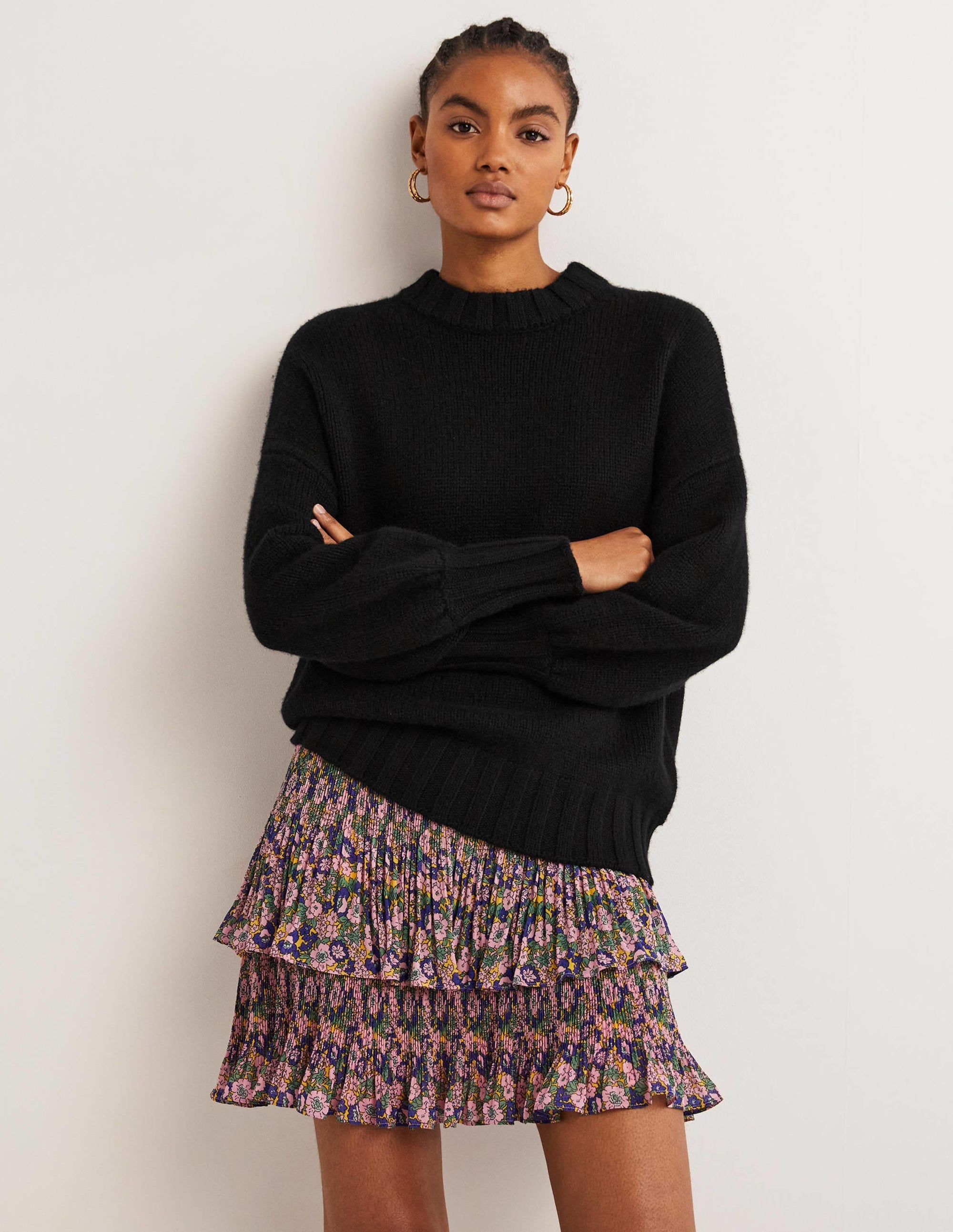 Chunky Cashmere Jumper-Black - Image 1