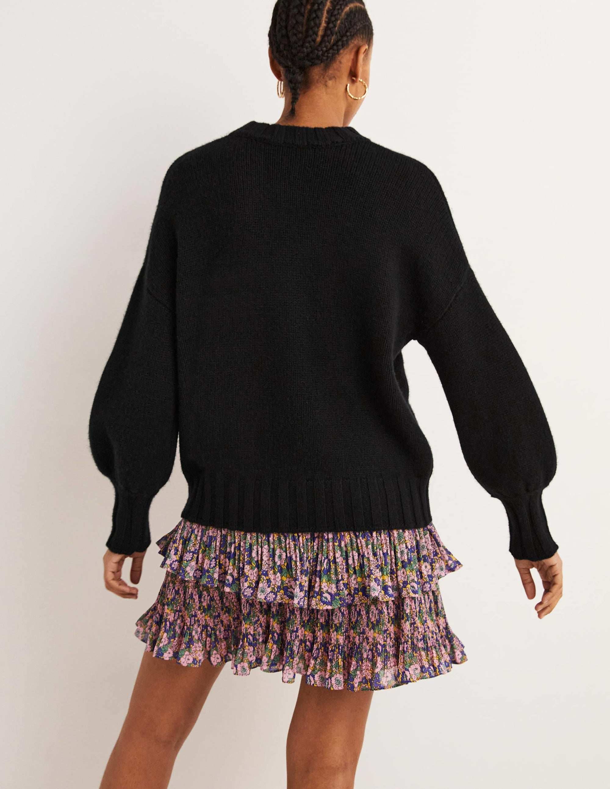 Chunky Cashmere Jumper-Black - Image 3
