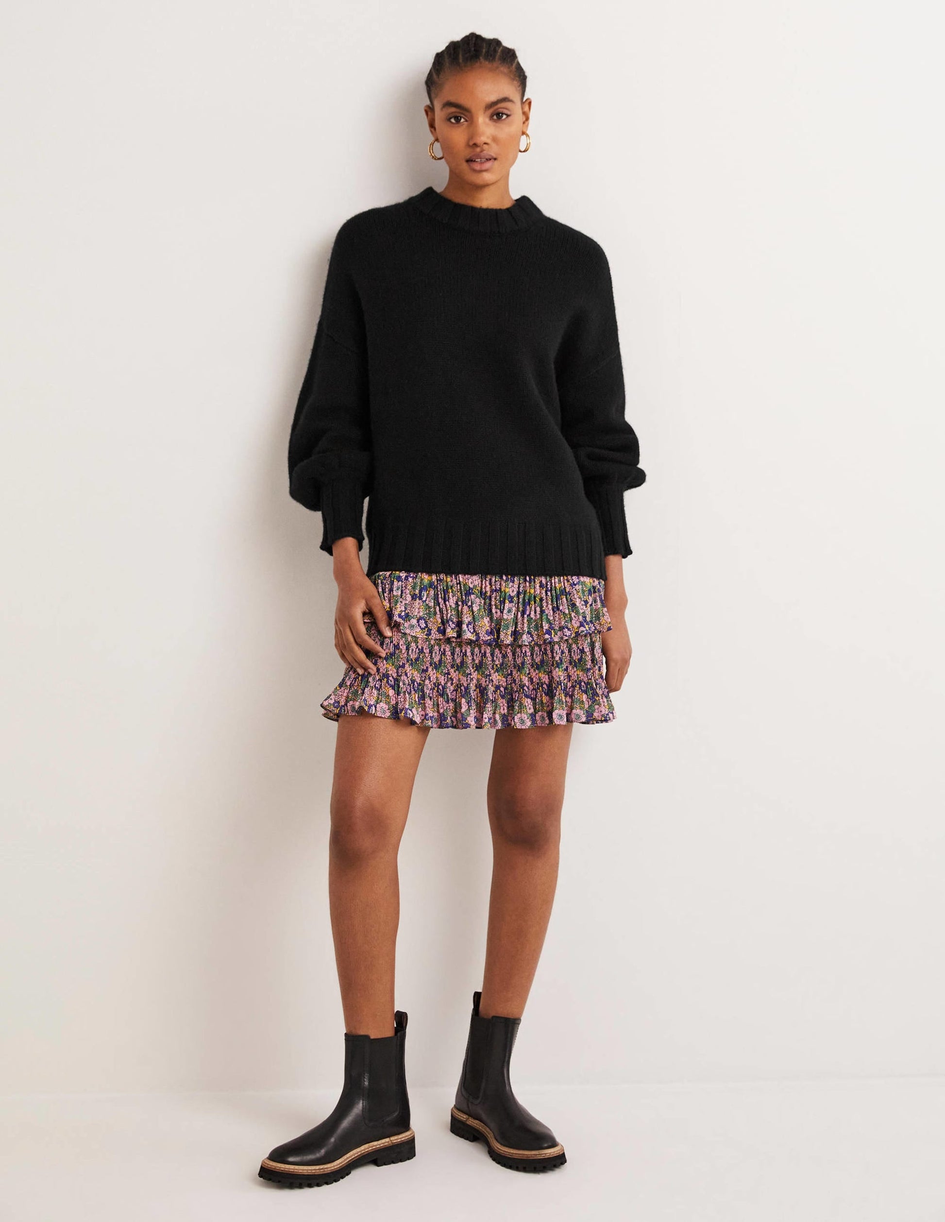 Chunky Cashmere Jumper-Black-4