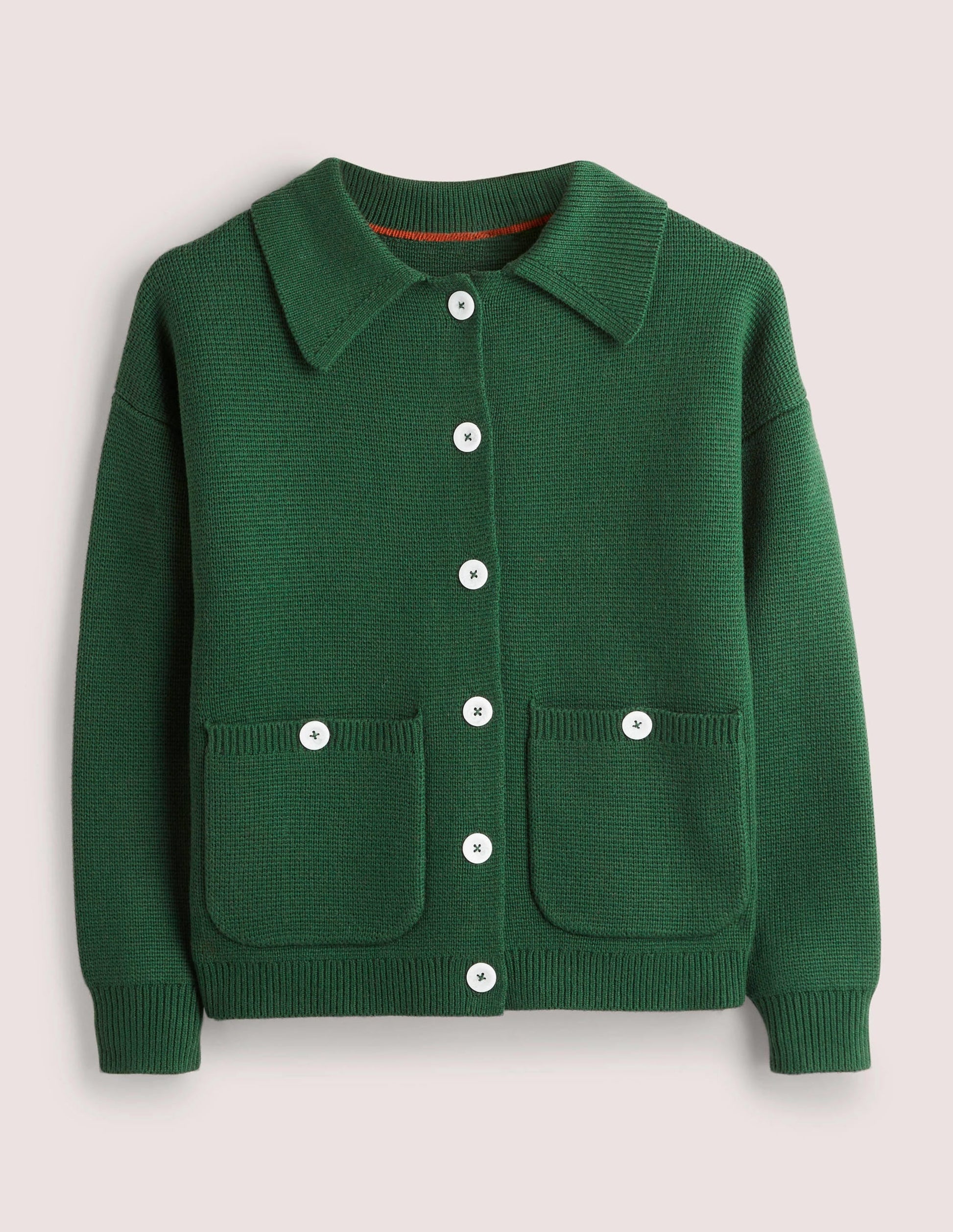 Wool Blend Cardigan-Hunter Green-6