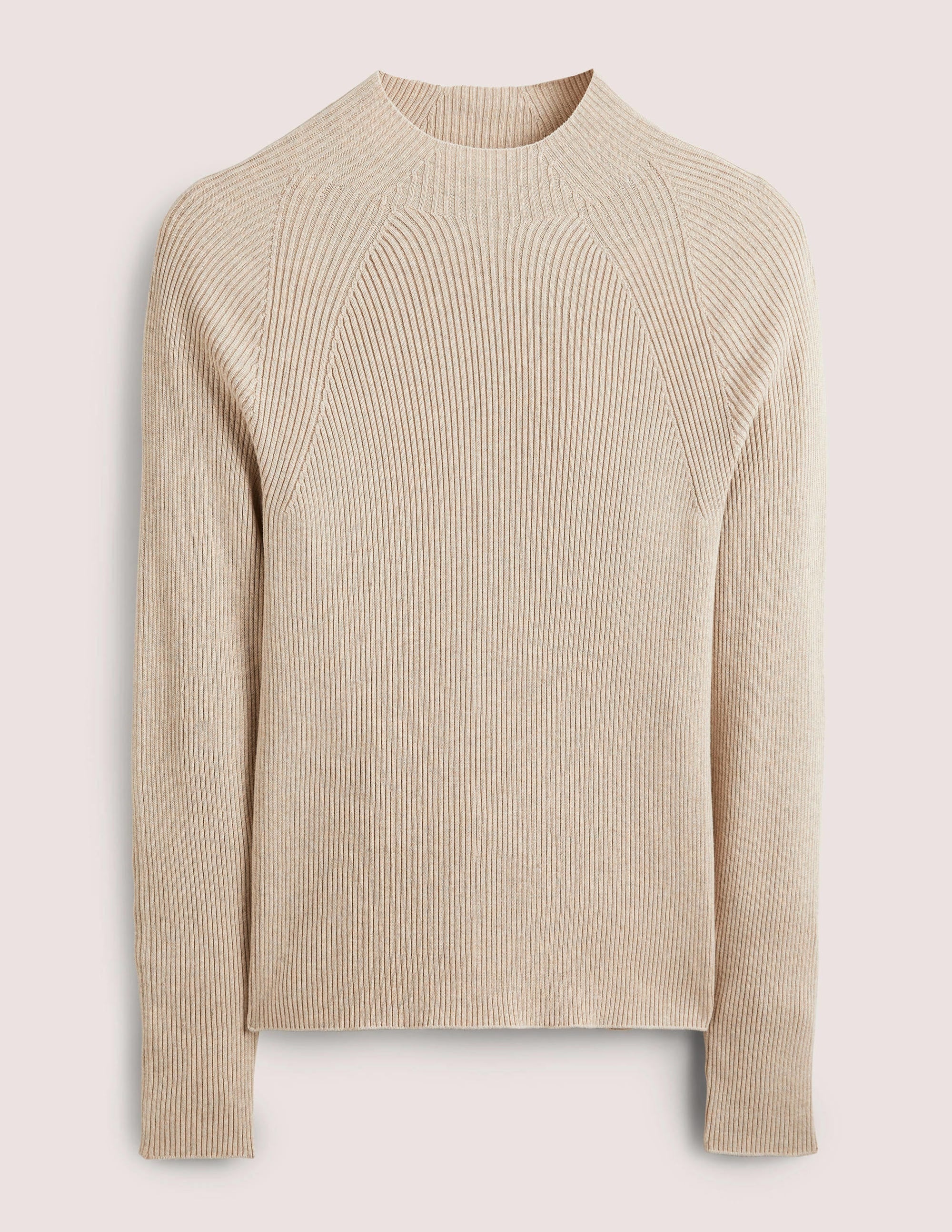 Ribbed High Neck Jumper-Chinchilla Melange - Image 6
