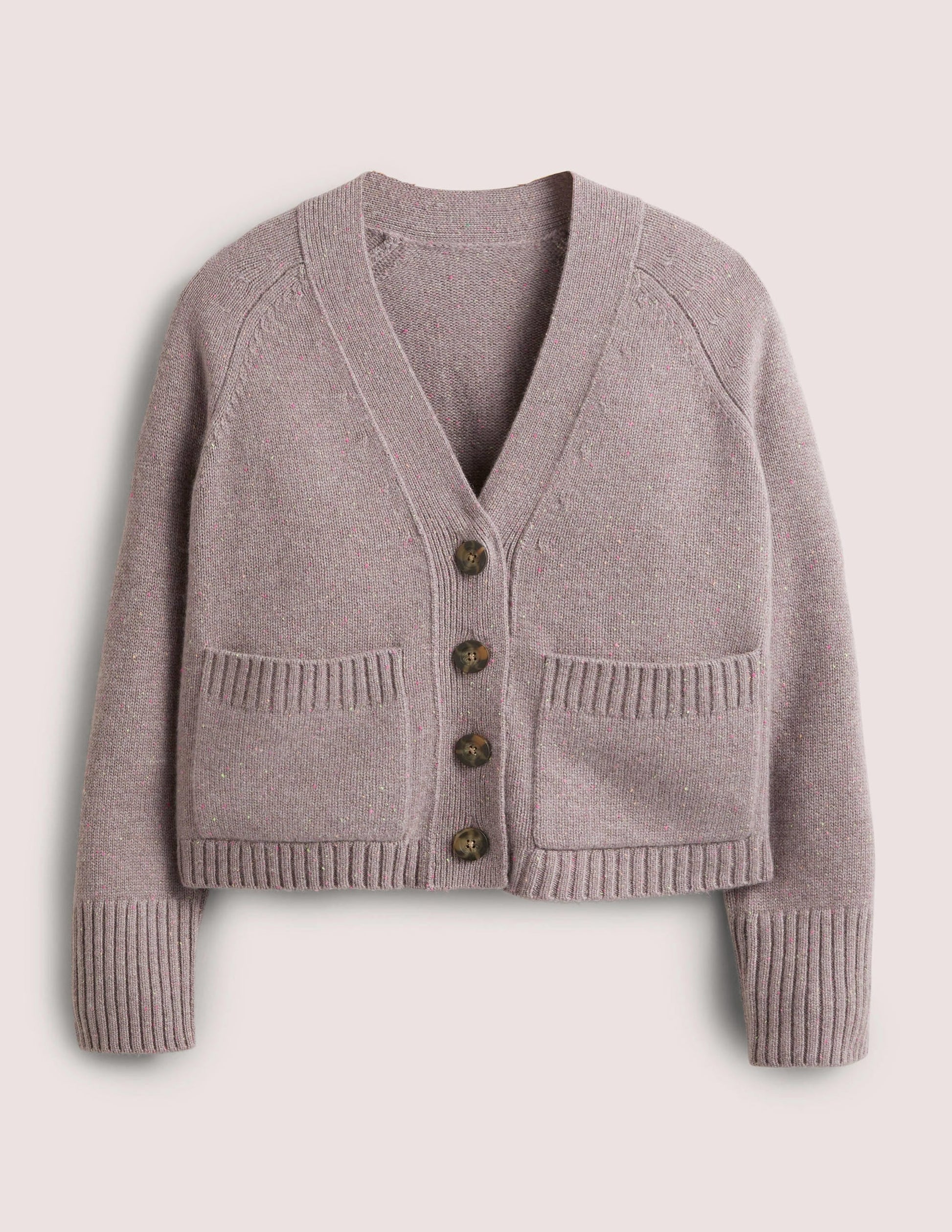 Cashmere Rib Cardigan-Grey, Multi Nep-6