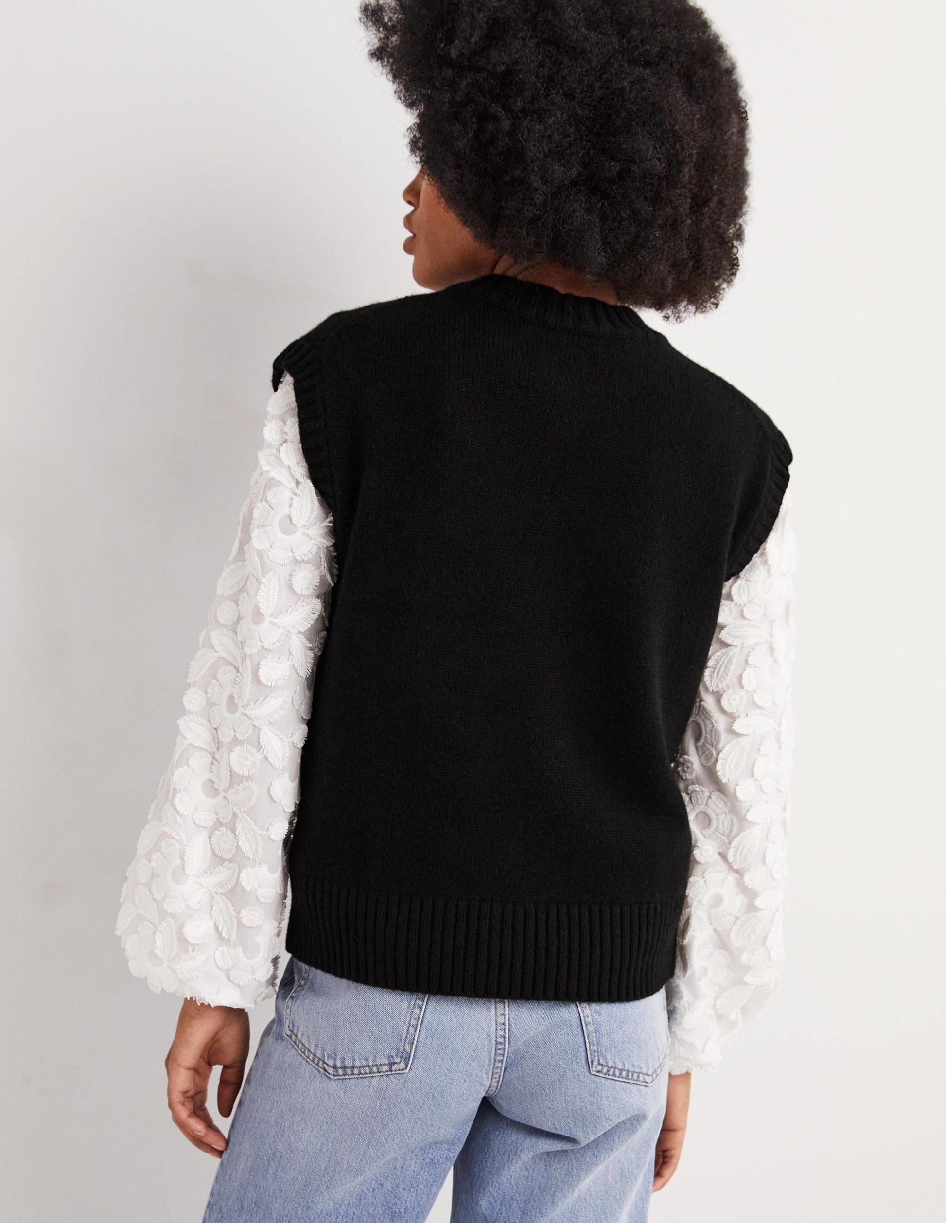 Chunky Cashmere Crew Neck Tank-Black-4