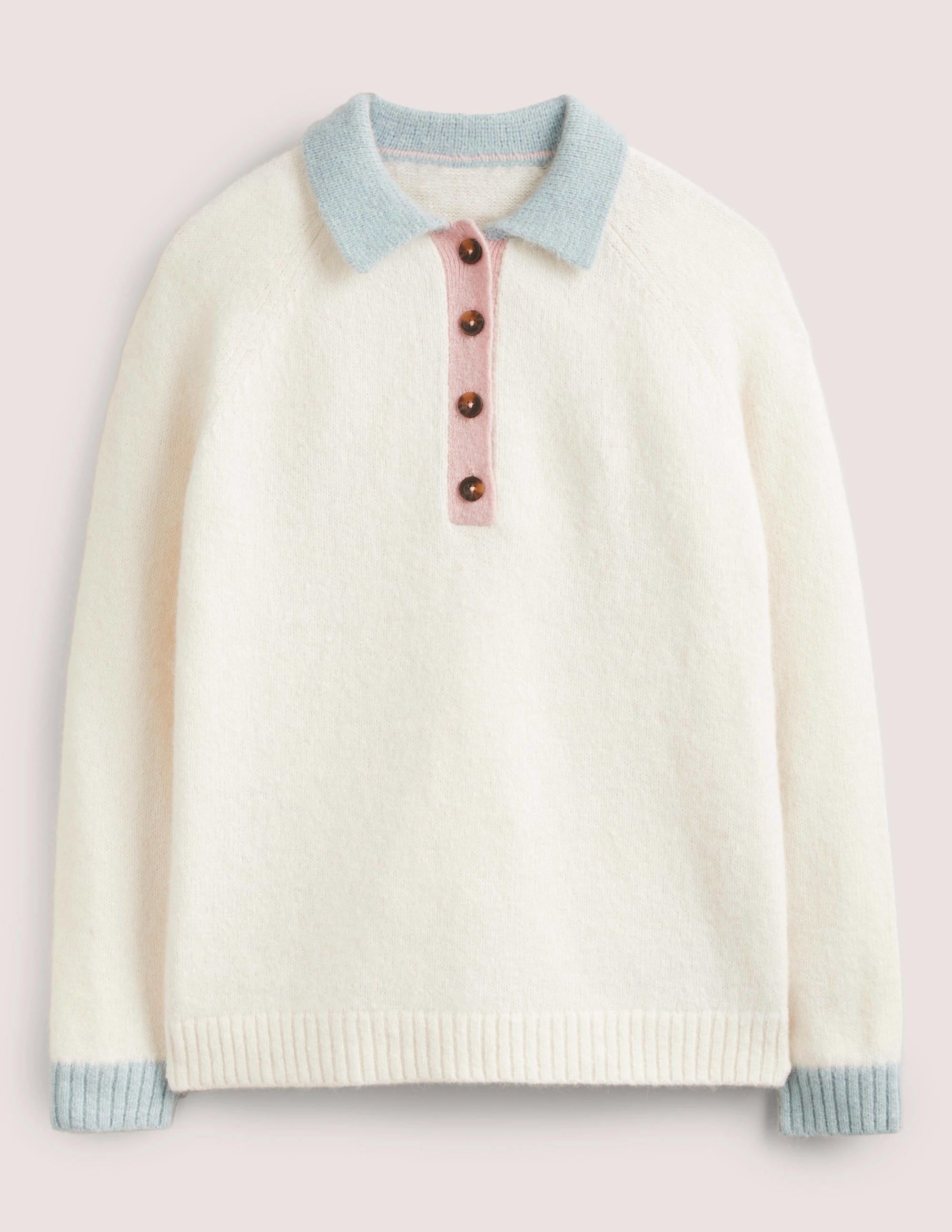 Fluffy Henley Jumper-Ivory, Surf - Image 7