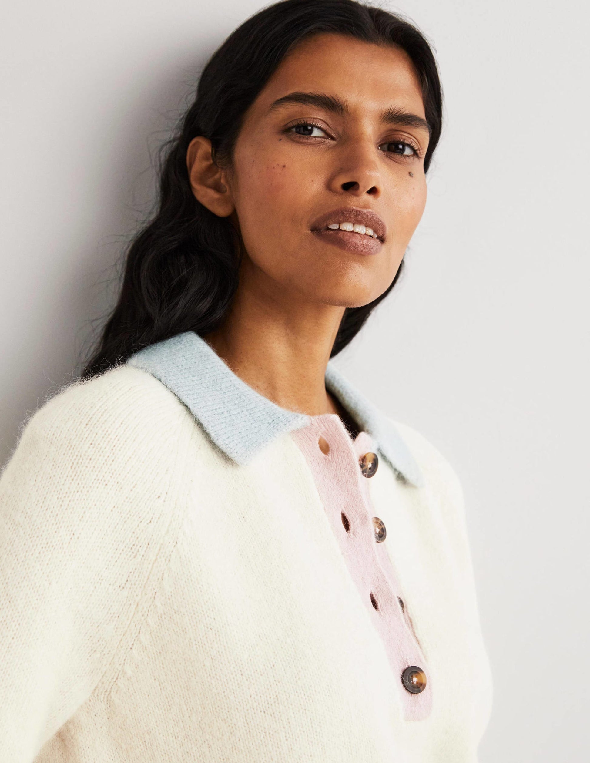 Fluffy Henley Jumper-Ivory, Surf-2
