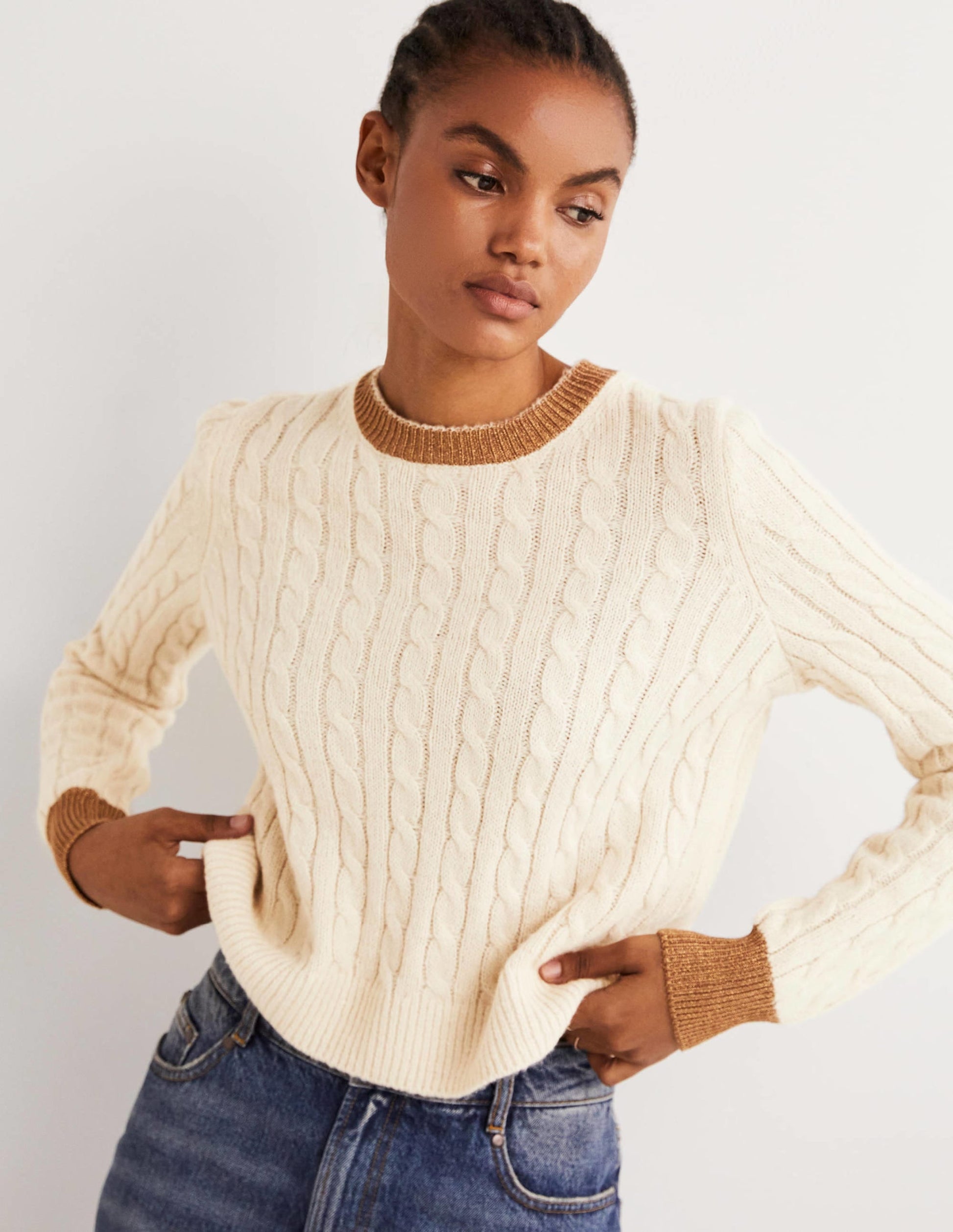 Fluffy Cable Sparkle Jumper-Rope, Gold Sparkle-1
