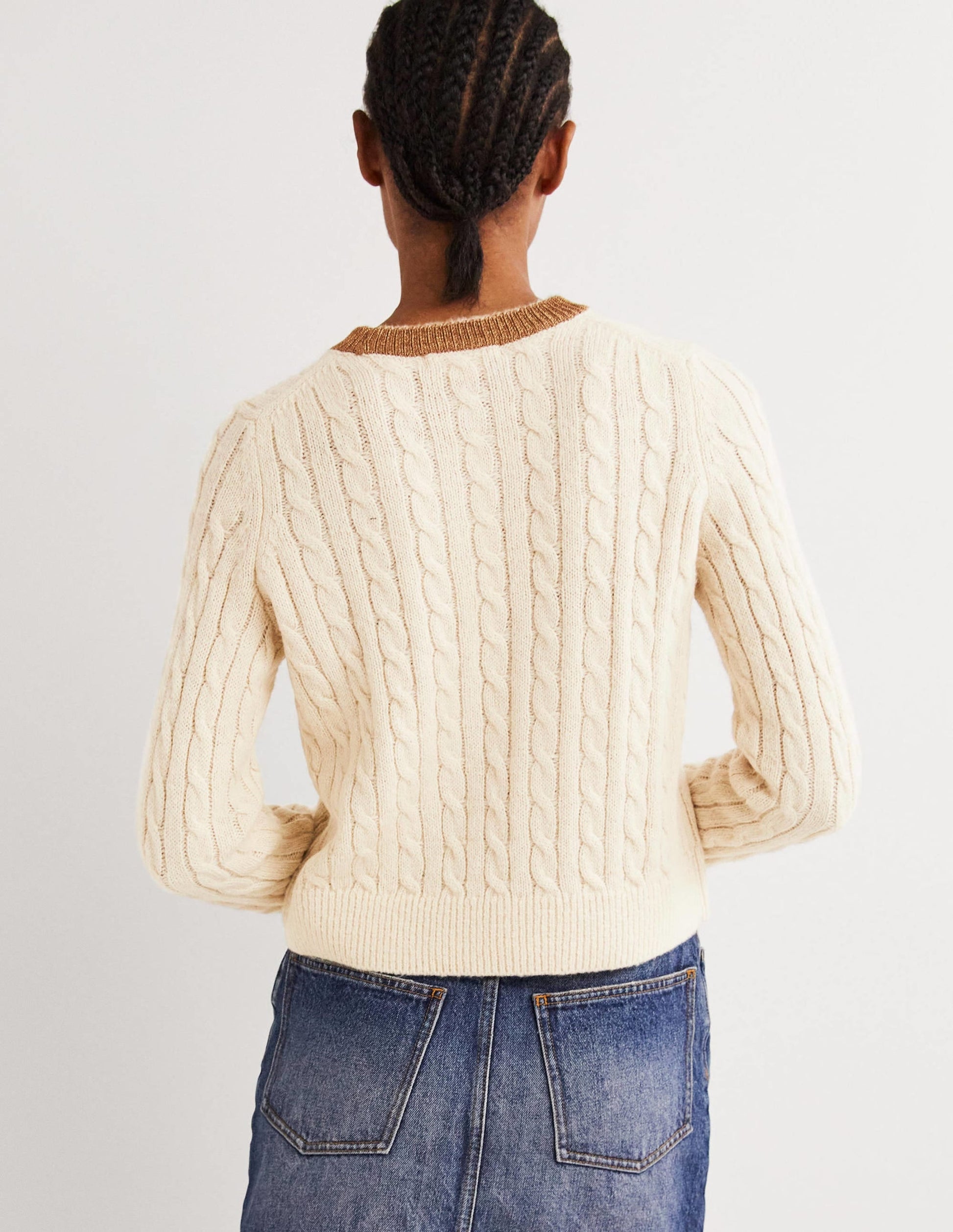 Fluffy Cable Sparkle Jumper-Rope, Gold Sparkle-3