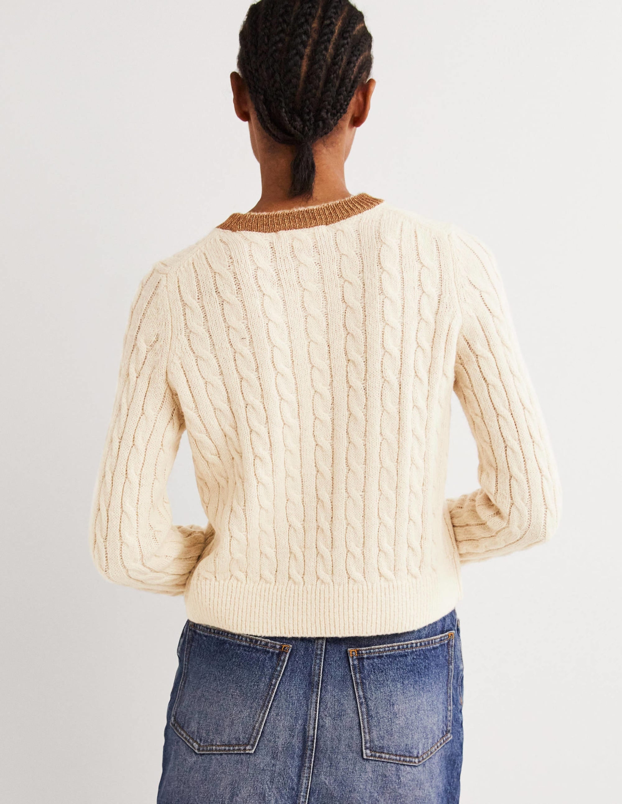Fluffy Cable Sparkle Jumper-Rope, Gold Sparkle - Image 3