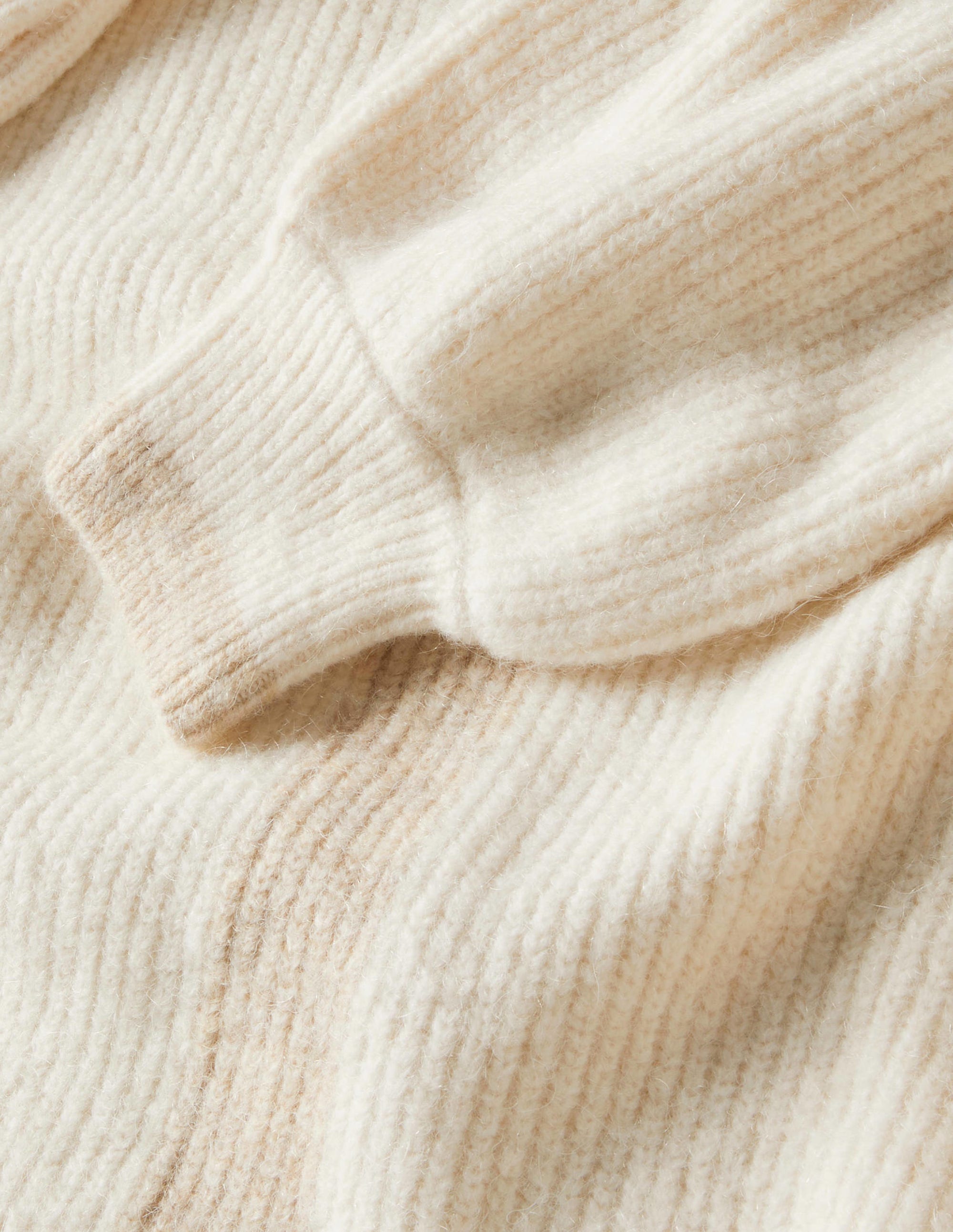 Longline Fluffy Cardigan-Warm Ivory, Oatmeal - Image 7