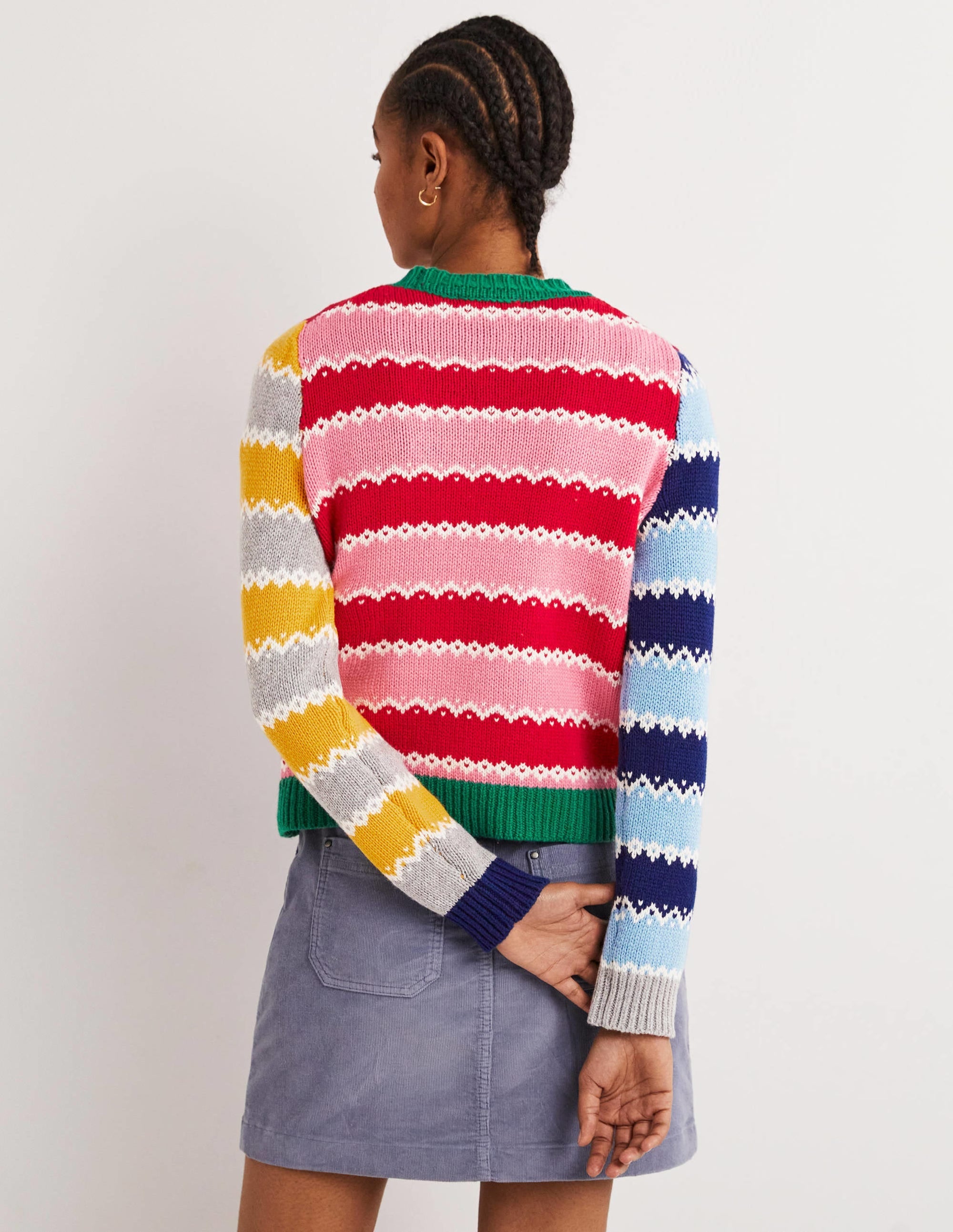 Chunky Christmas Jumper-Multi Stripe Hotchpotch - Image 3