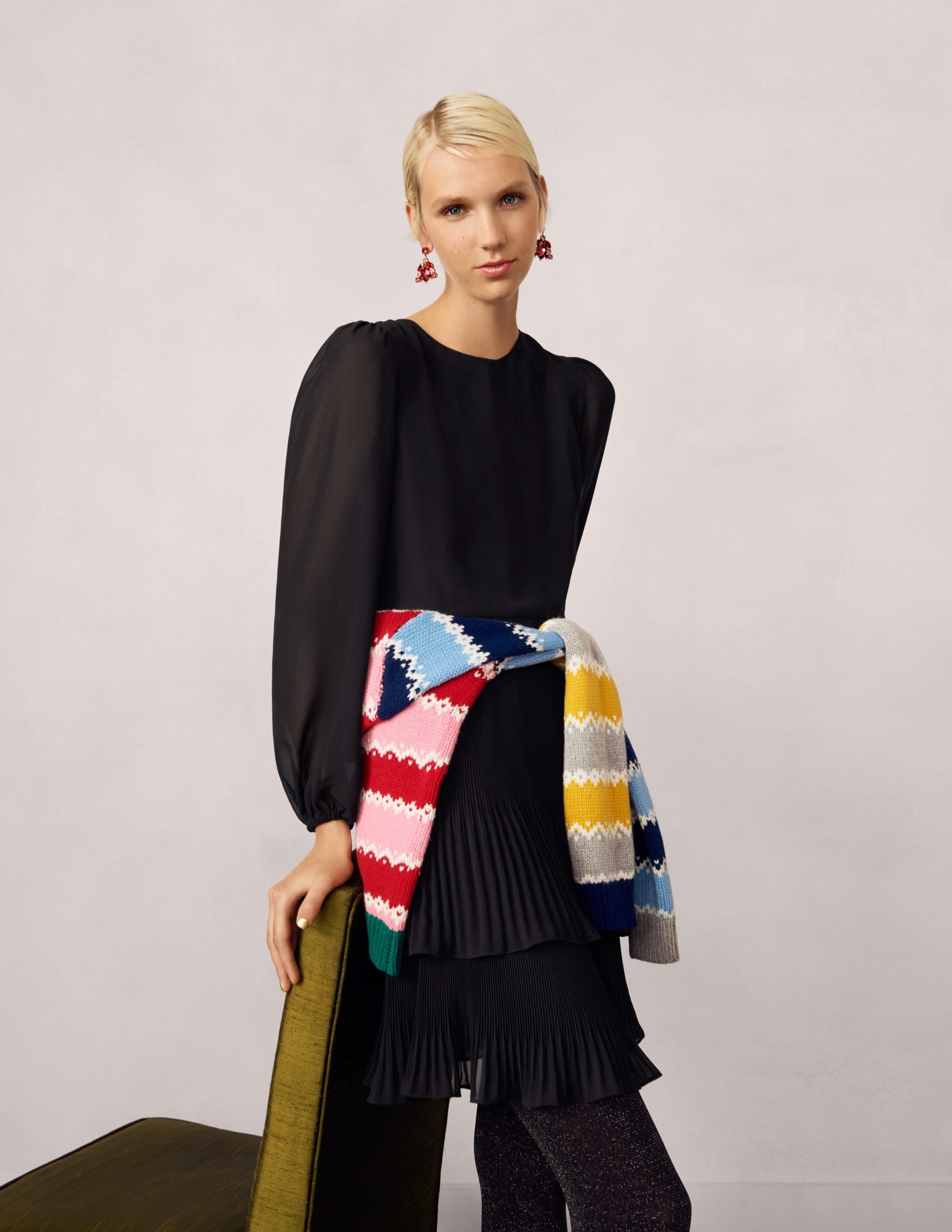 Chunky Christmas Jumper-Multi Stripe Hotchpotch - Image 5