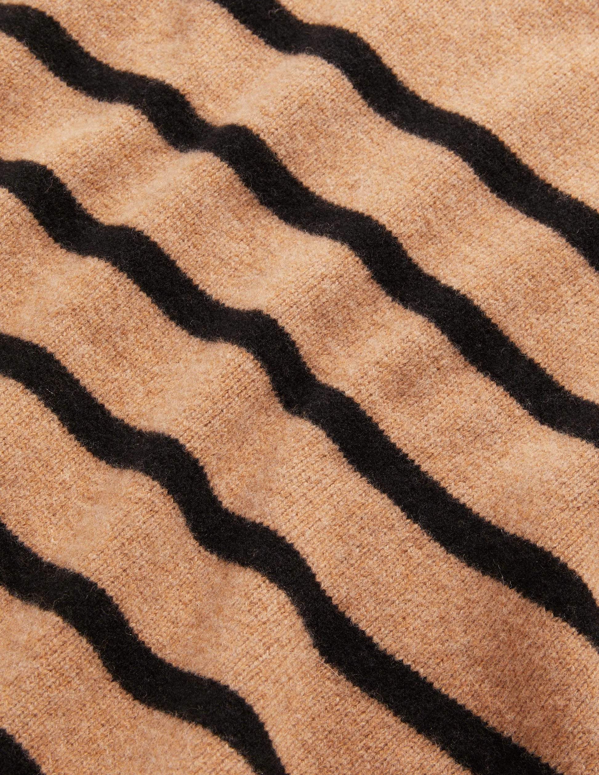 Jessica Oversized Jumper-Camel Melange, Black Stripe-8