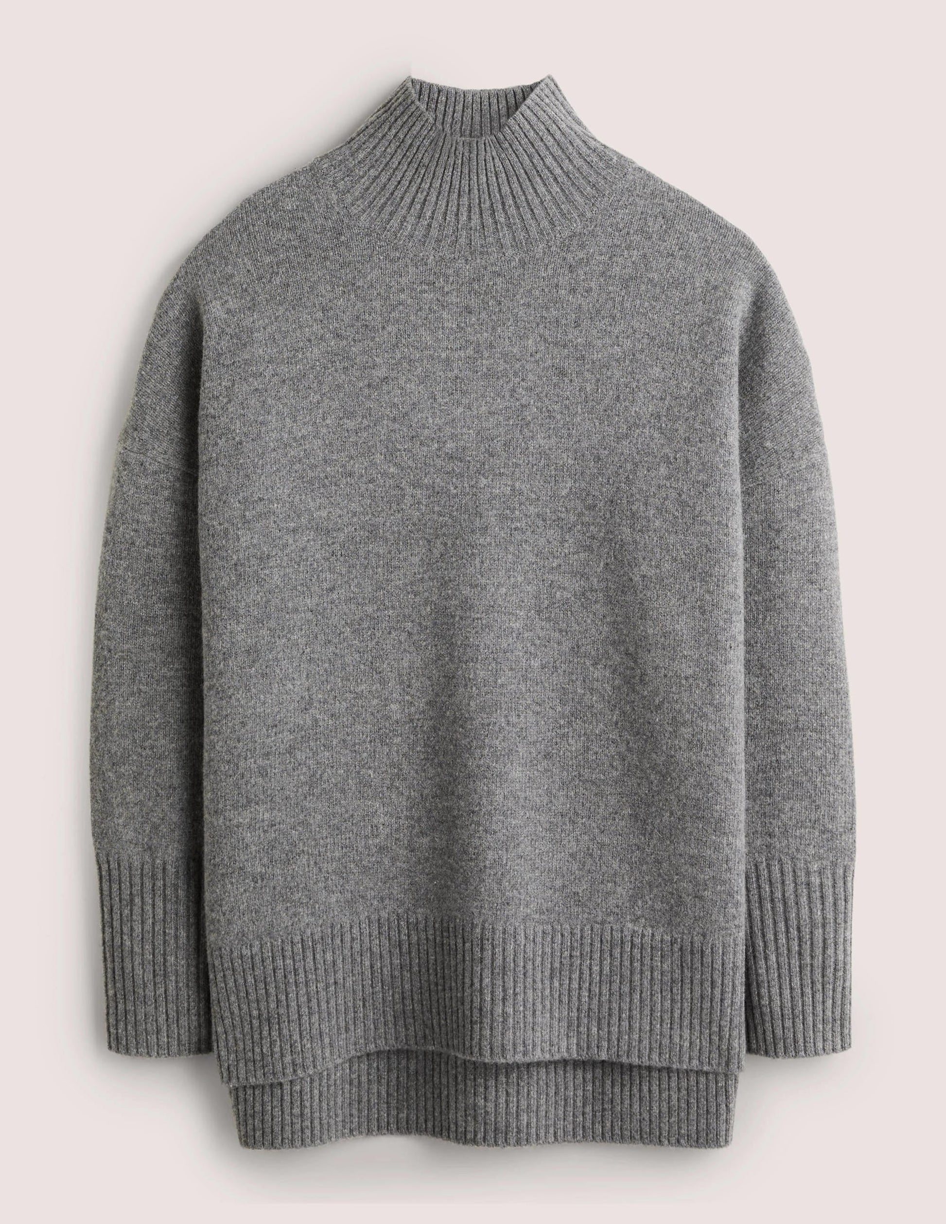 Jessica Oversized Jumper-Light Charcoal Melange-6